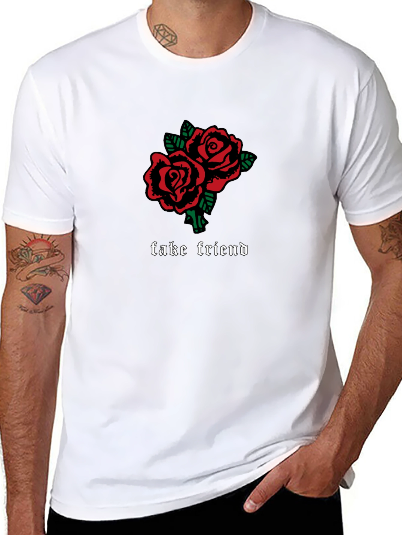 Fake Friend Roses Graphic T-Shirt