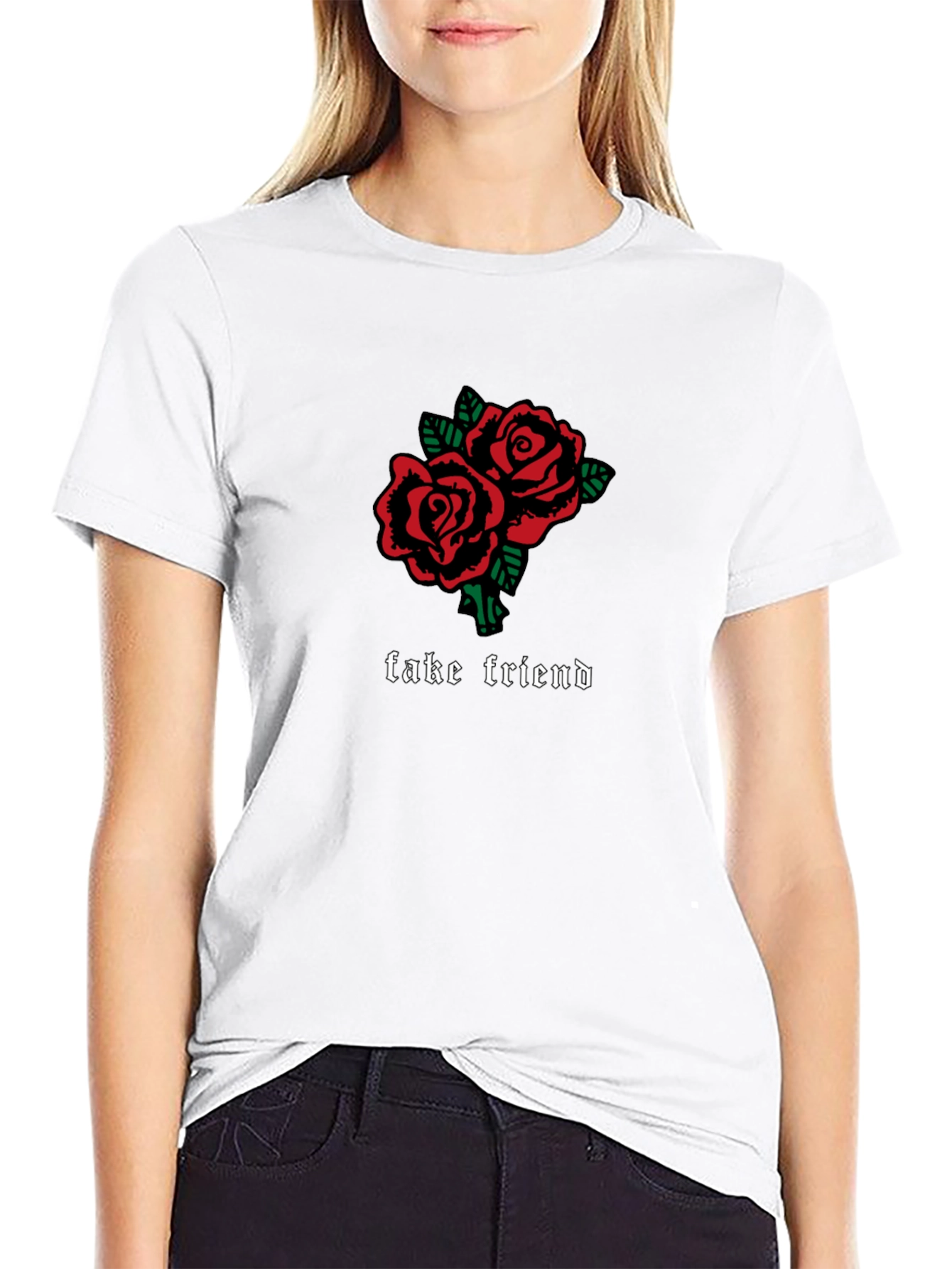 Fake Friend Roses Graphic T-Shirt