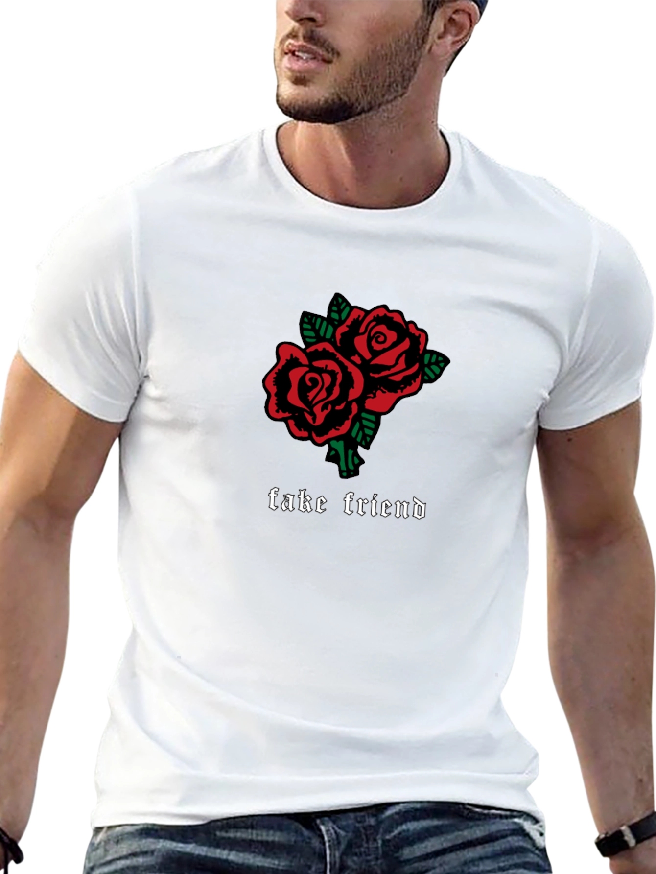 Fake Friend Roses Graphic T-Shirt