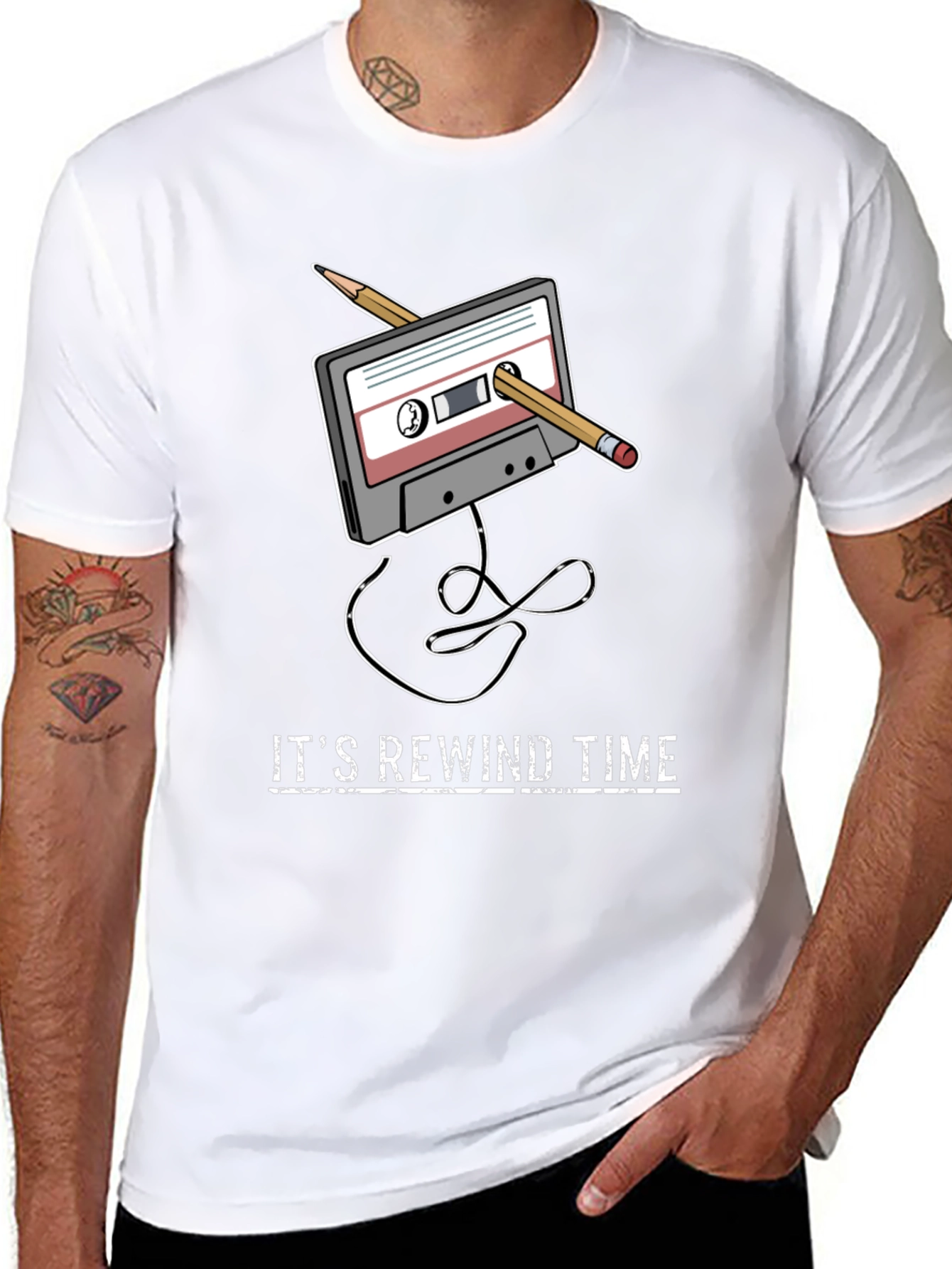 Rewind Time Retro Cassette Tape T-Shirt