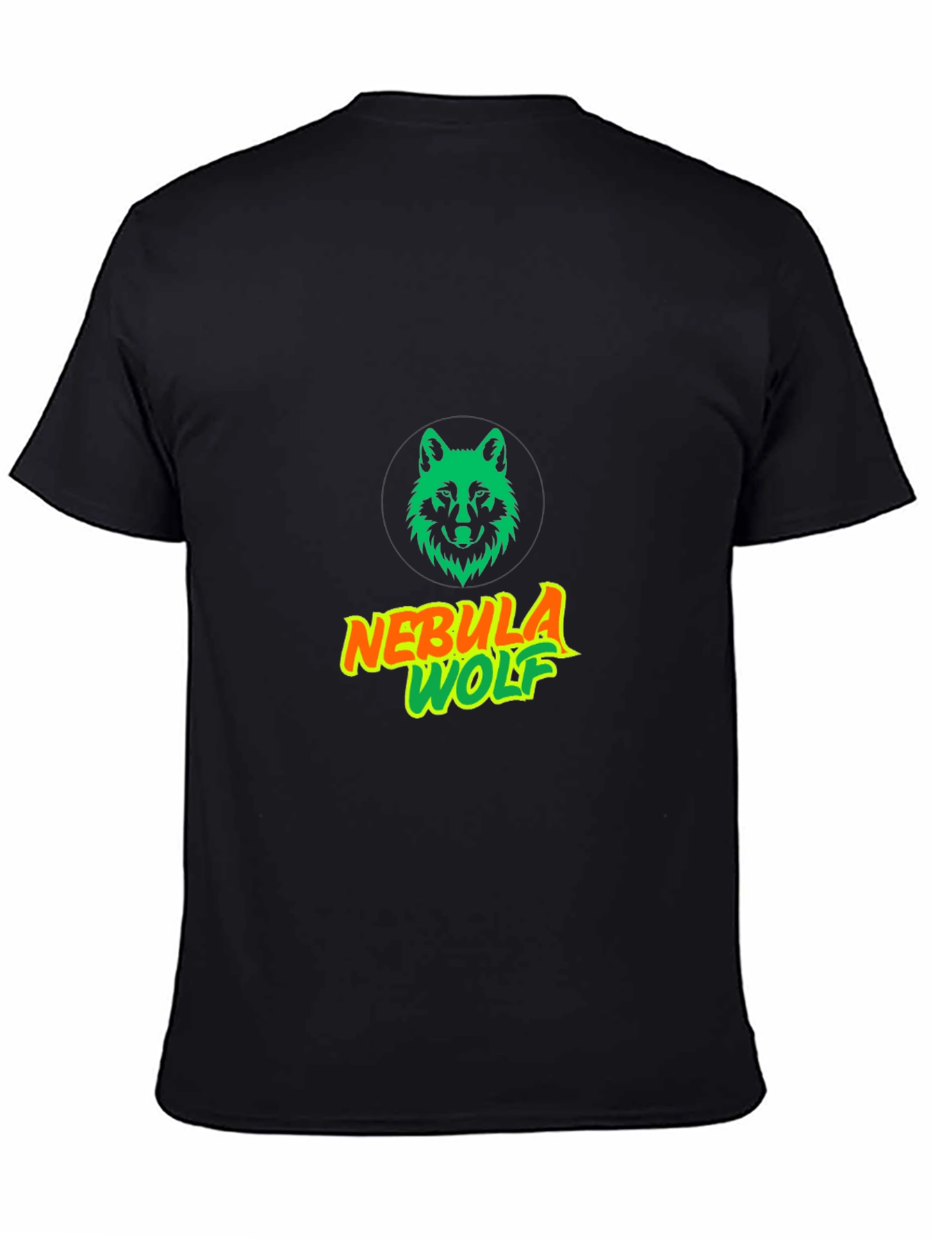 Nebula Wolf Graphic Tee - Modern Black T-Shirt