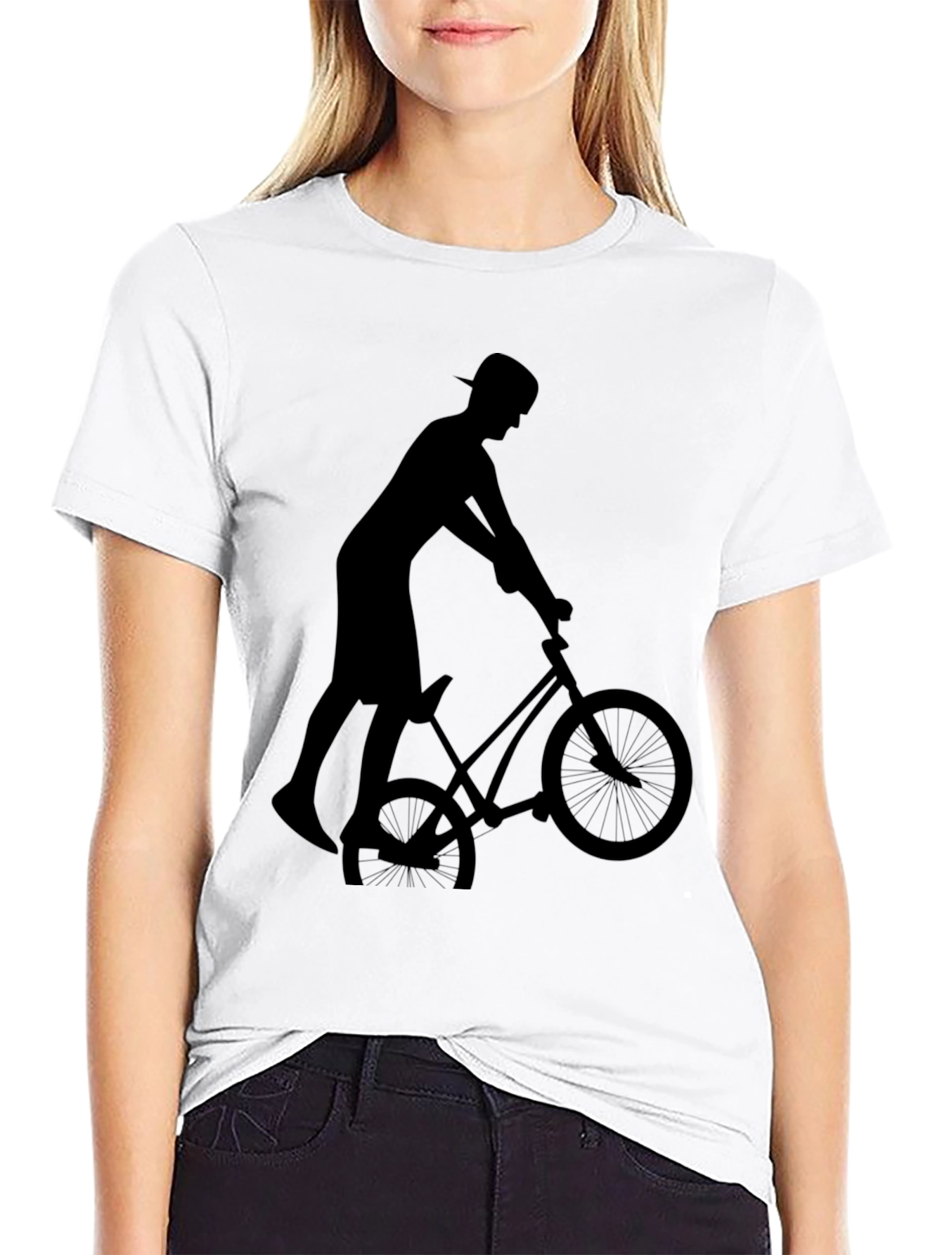 BMX Rider Graphic Tee - Cool Black Cotton Shirt