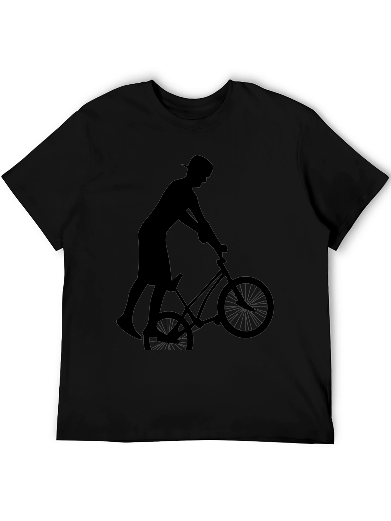 BMX Rider Graphic Tee - Cool Black Cotton Shirt