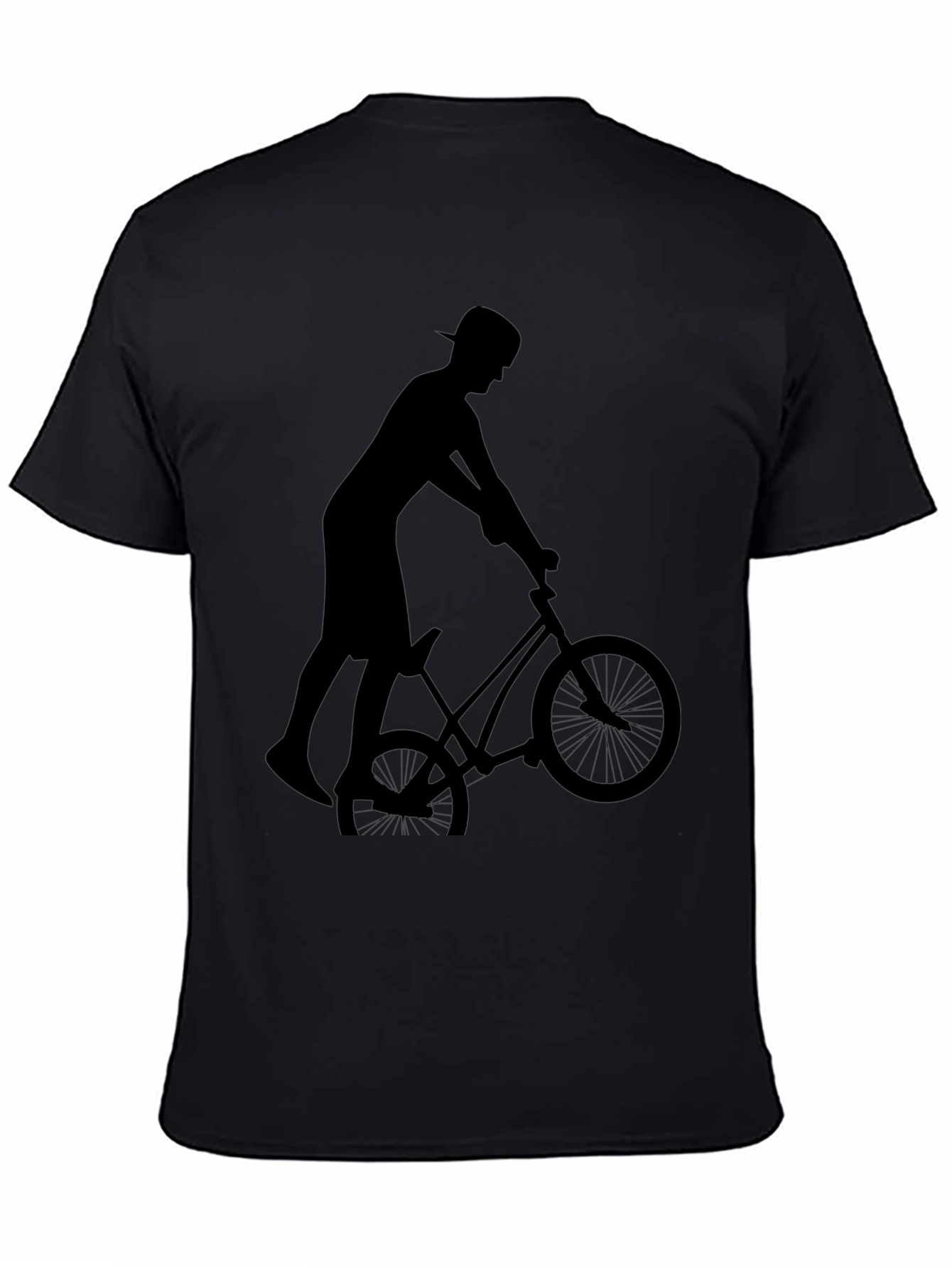 BMX Rider Graphic Tee - Cool Black Cotton Shirt