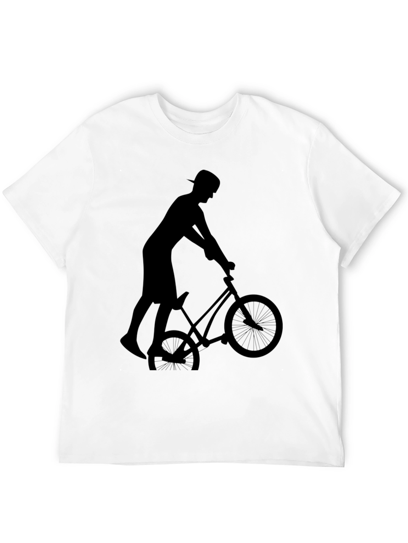 BMX Rider Graphic Tee - Cool Black Cotton Shirt