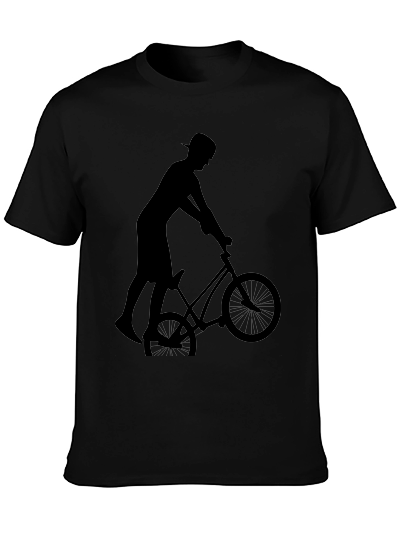 BMX Rider Graphic Tee - Cool Black Cotton Shirt