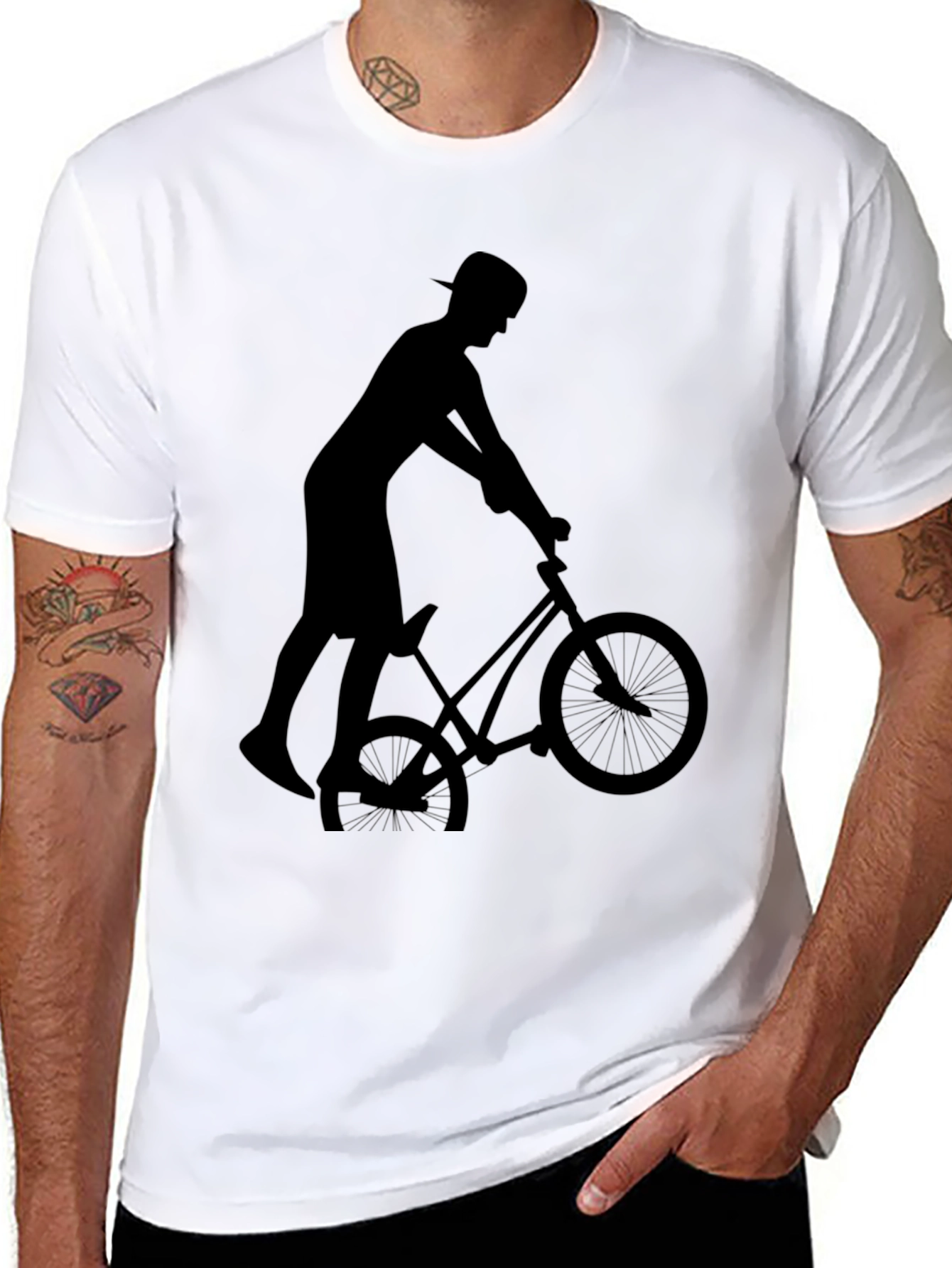 BMX Rider Graphic Tee - Cool Black Cotton Shirt