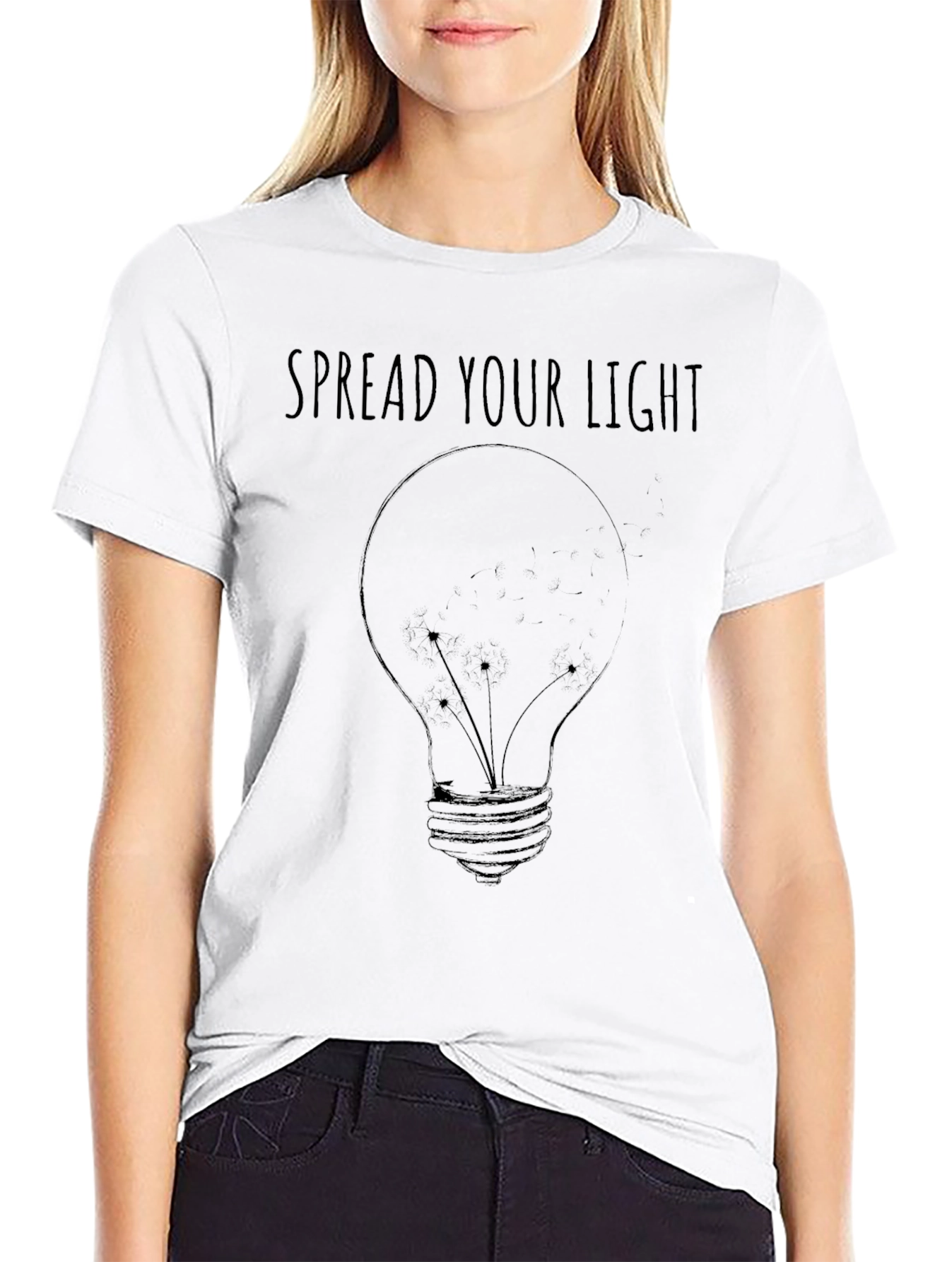 Spread Your Light Graphic Print Black T-Shirt