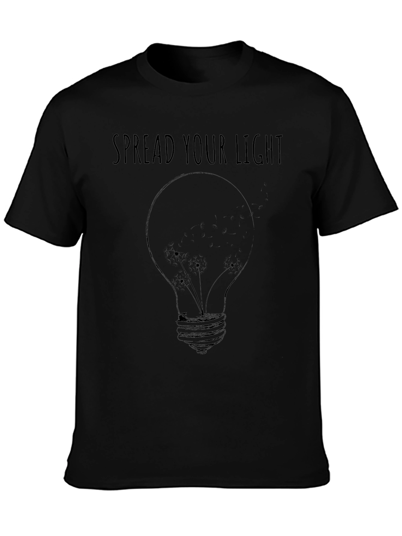 Spread Your Light Graphic Print Black T-Shirt