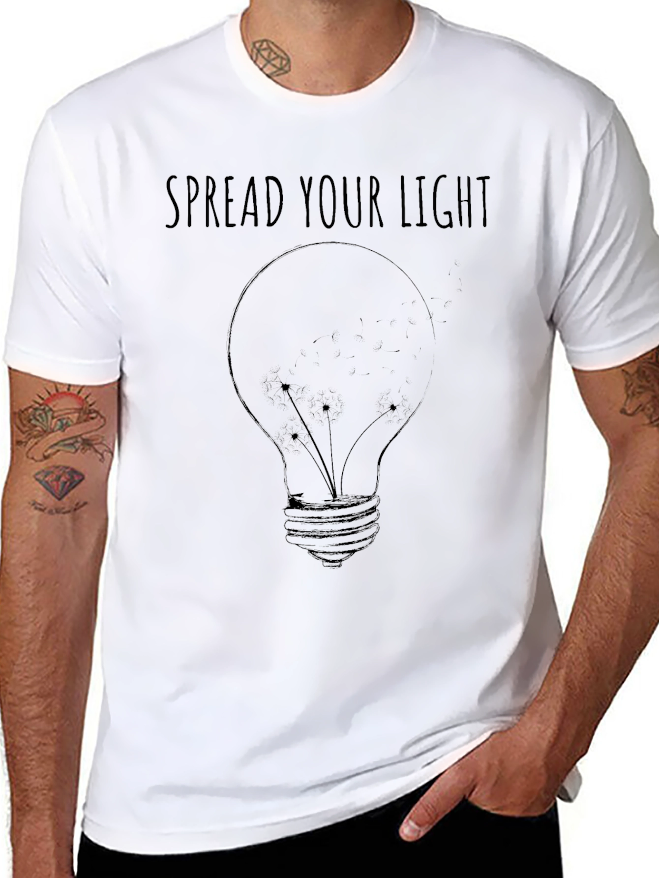 Spread Your Light Graphic Print Black T-Shirt