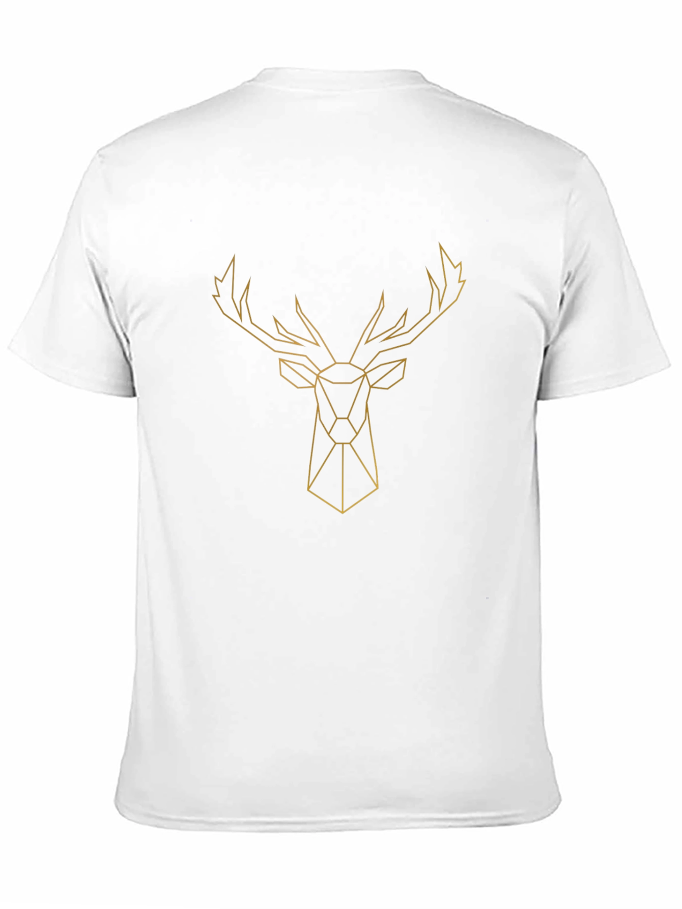 Geometric Deer Head Graphic Tee - Black