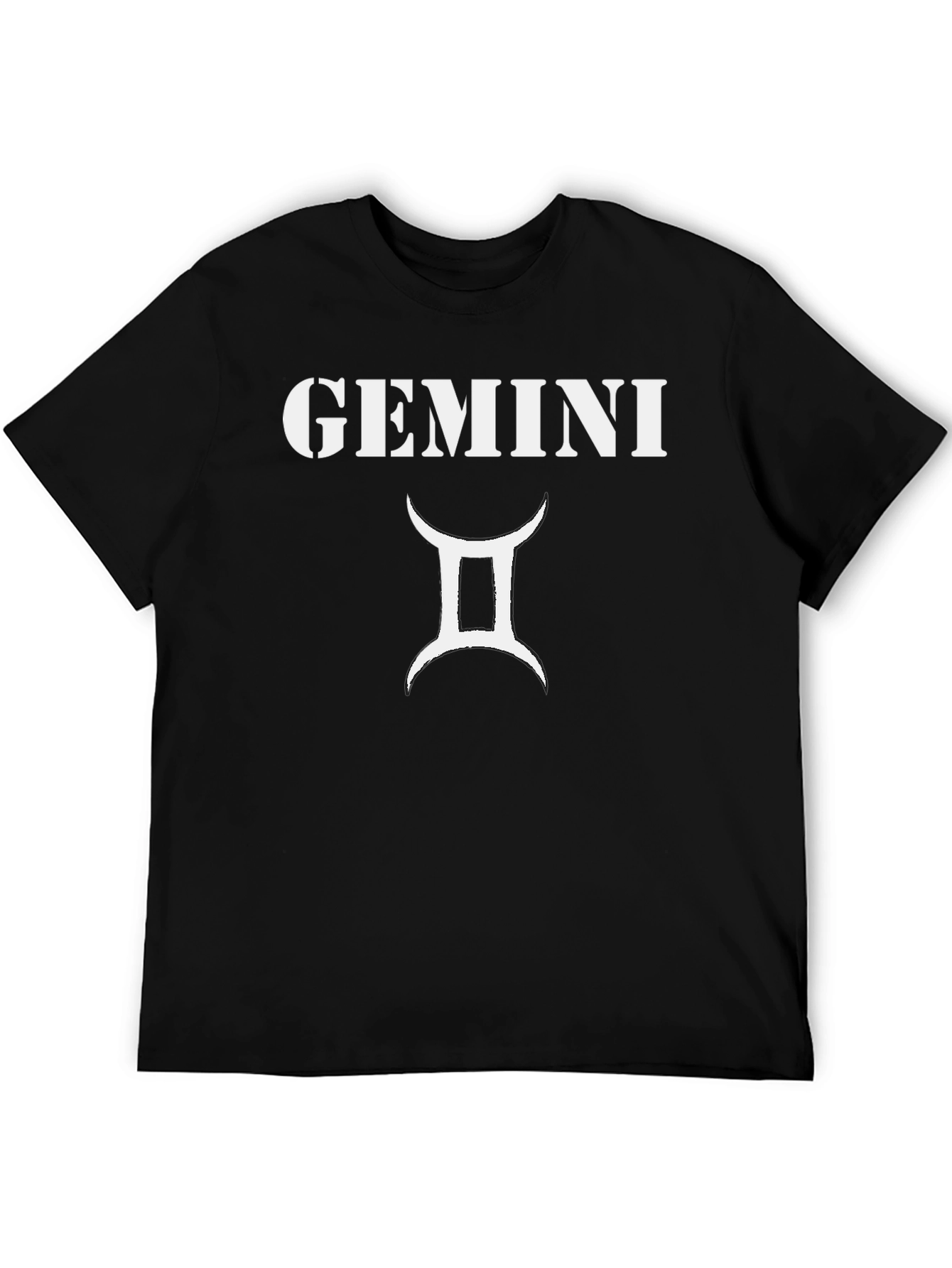 Gemini Zodiac Graphic T-Shirt - Black