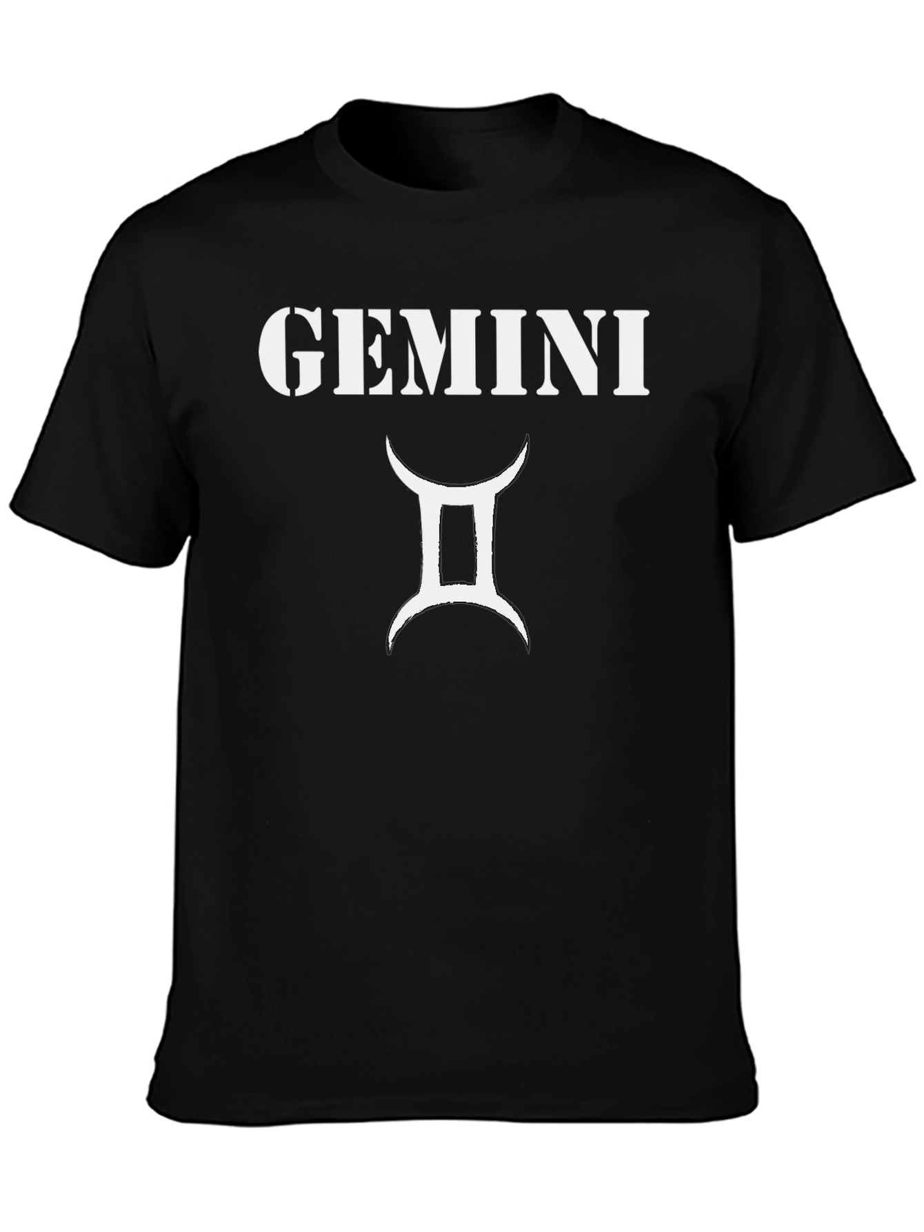 Gemini Zodiac Graphic T-Shirt - Black