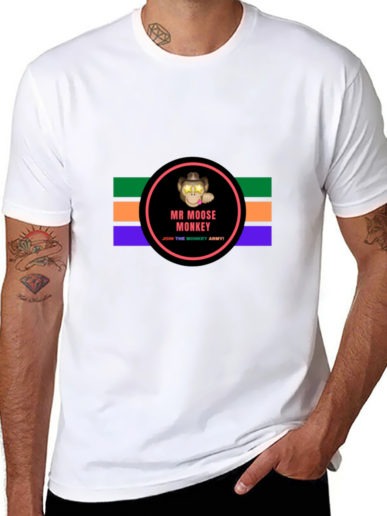 Mr. Moose Monkey Black T-Shirt