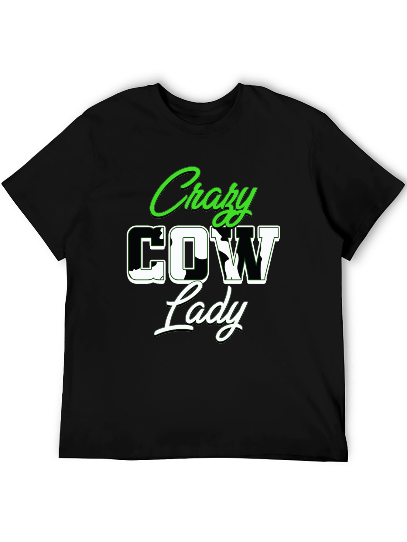Crazy Cow Lady Graphic Tee - Novelty Shirt