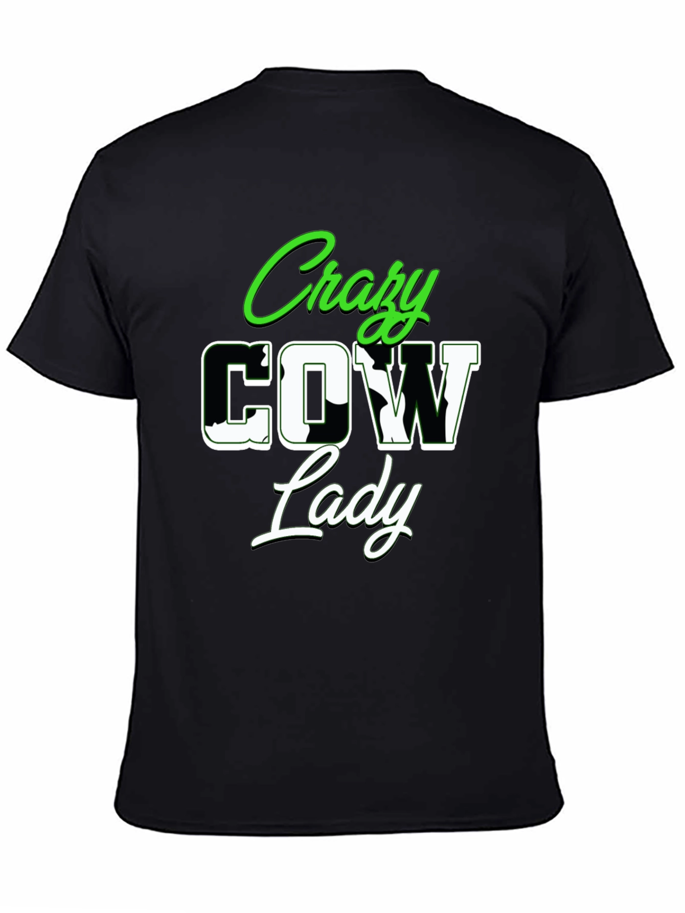 Crazy Cow Lady Graphic Tee - Novelty Shirt