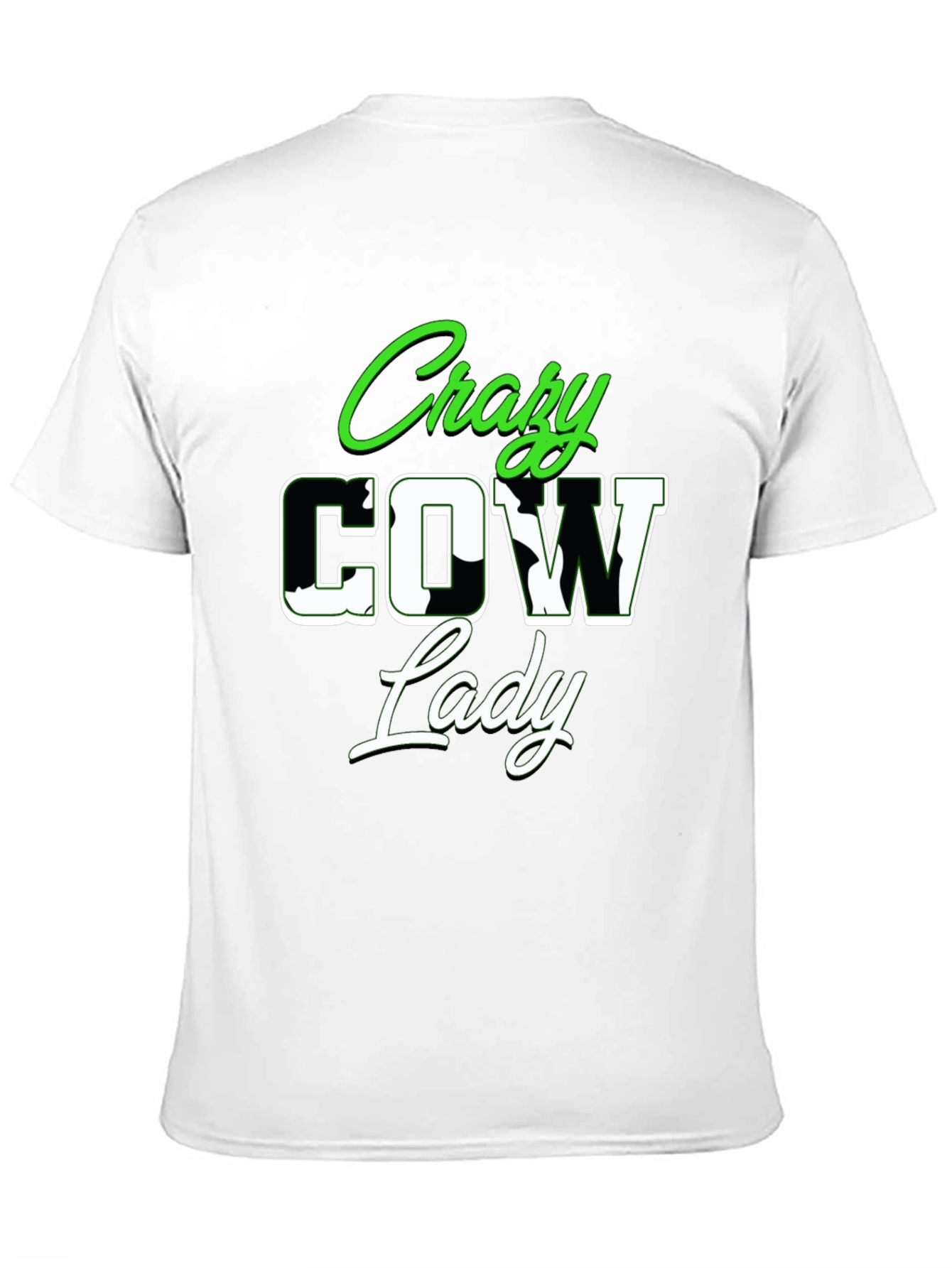 Crazy Cow Lady Graphic Tee - Novelty Shirt