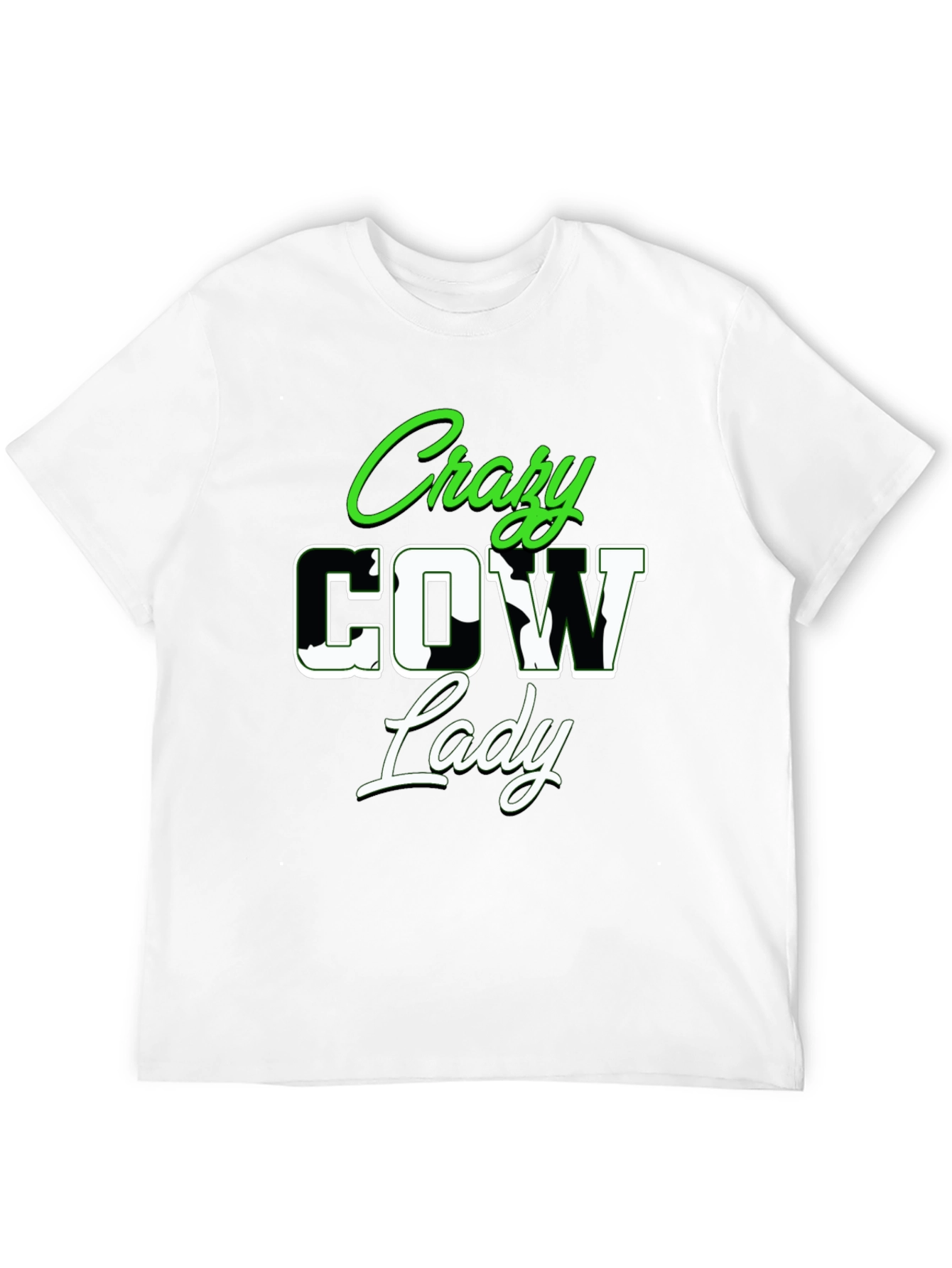Crazy Cow Lady Graphic Tee - Novelty Shirt