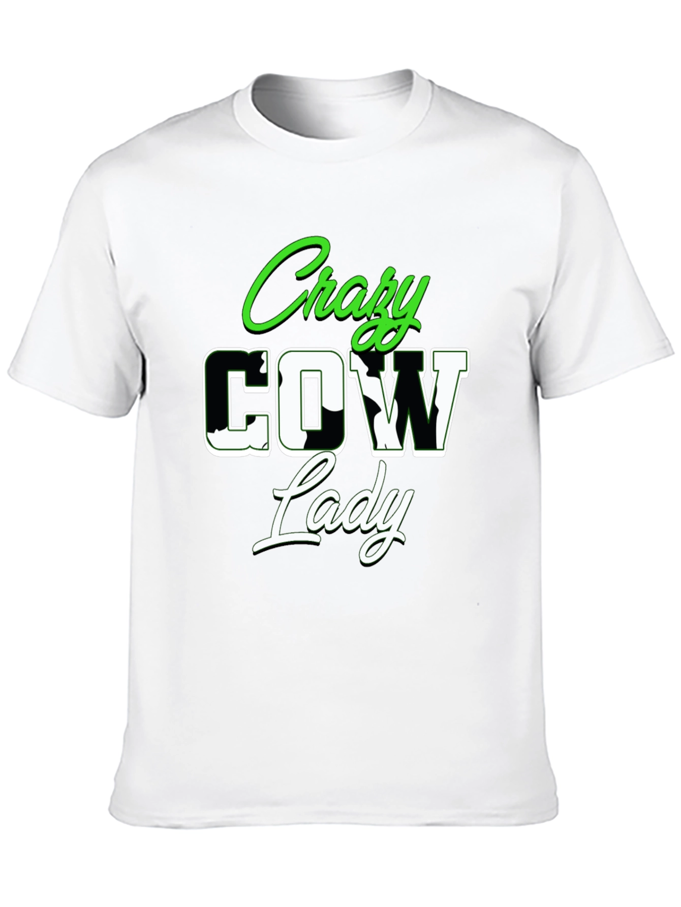 Crazy Cow Lady Graphic Tee - Novelty Shirt