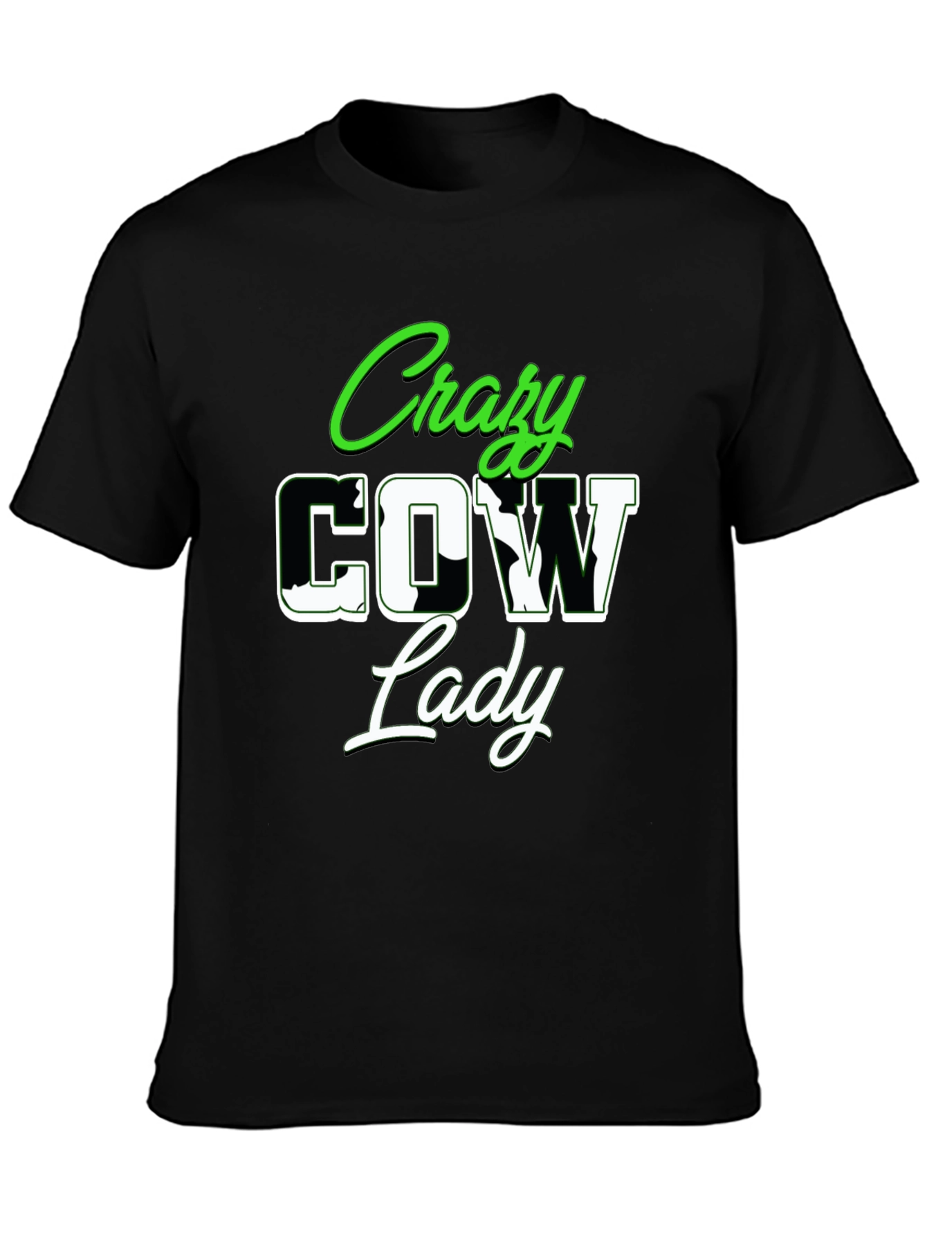 Crazy Cow Lady Graphic Tee - Novelty Shirt