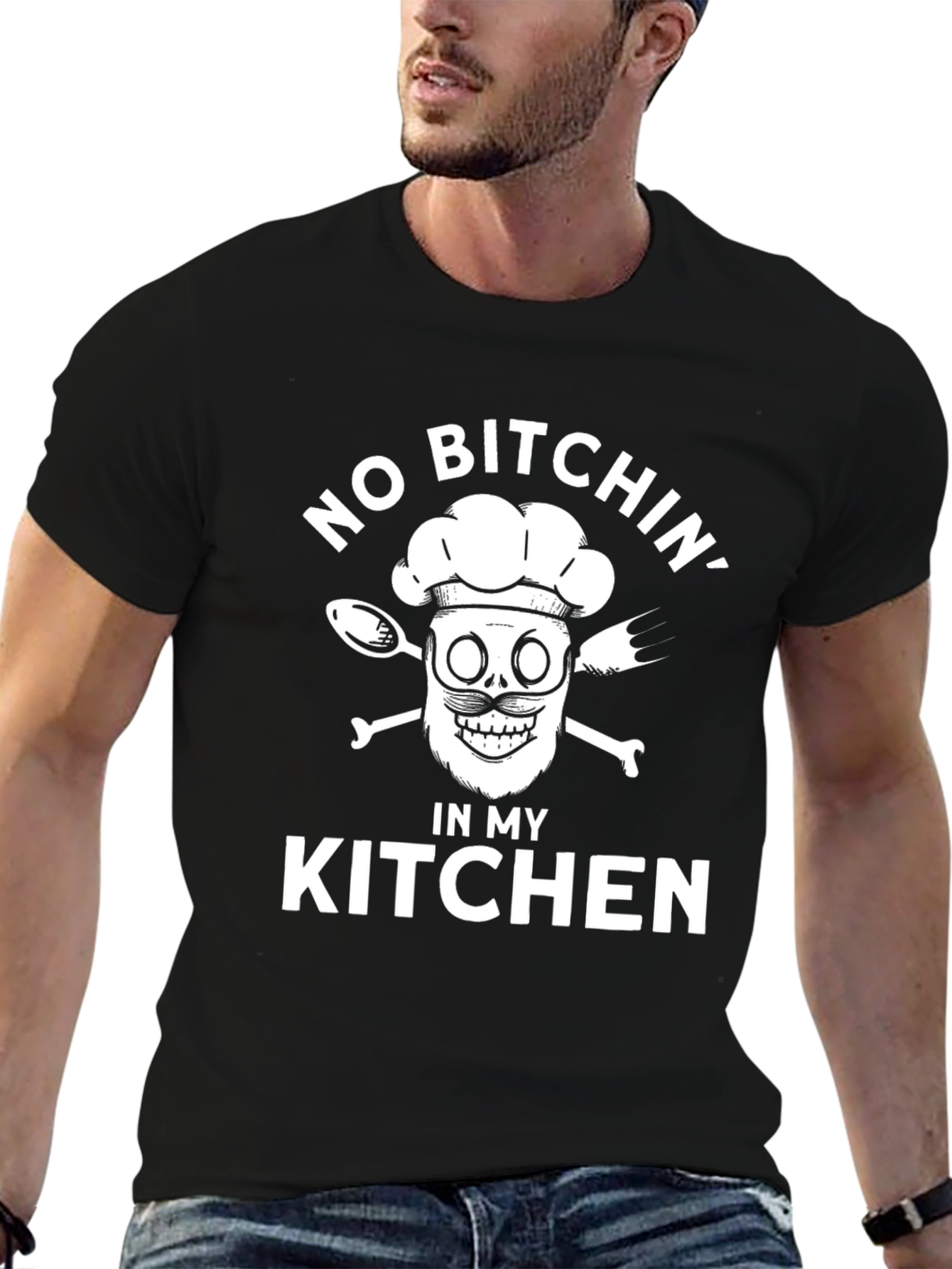 No Bitchin in My Kitchen Black Graphic T-Shirt