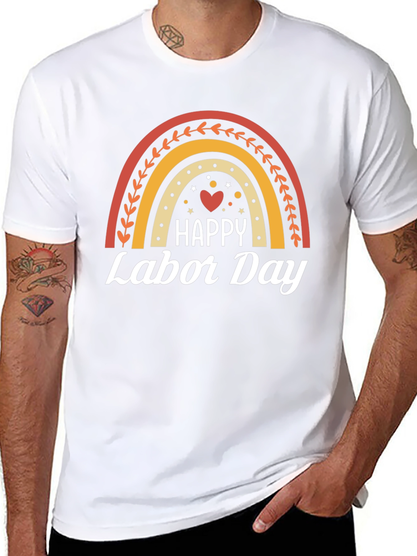 Happy Labor Day Rainbow Graphic Tee