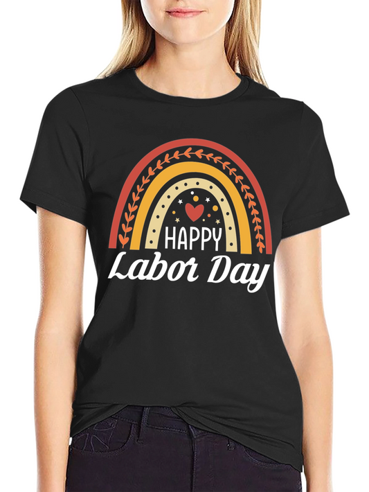 Happy Labor Day Rainbow Graphic Tee