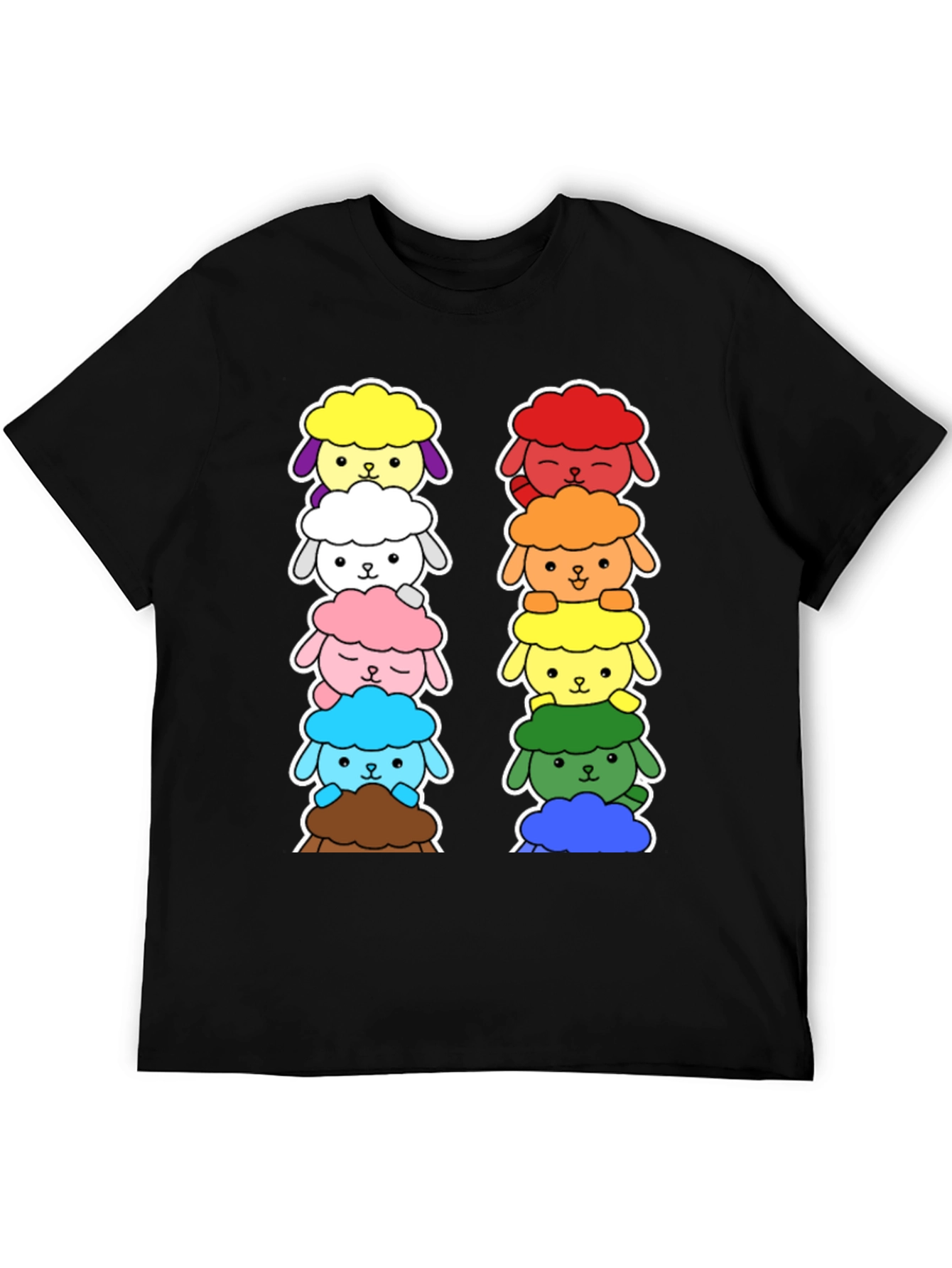 Rainbow Sheep Stack T-Shirt - Cute & Unique!