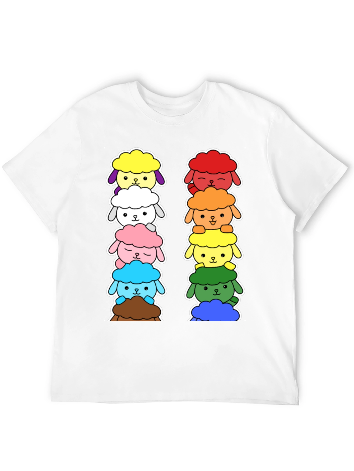 Rainbow Sheep Stack T-Shirt - Cute & Unique!