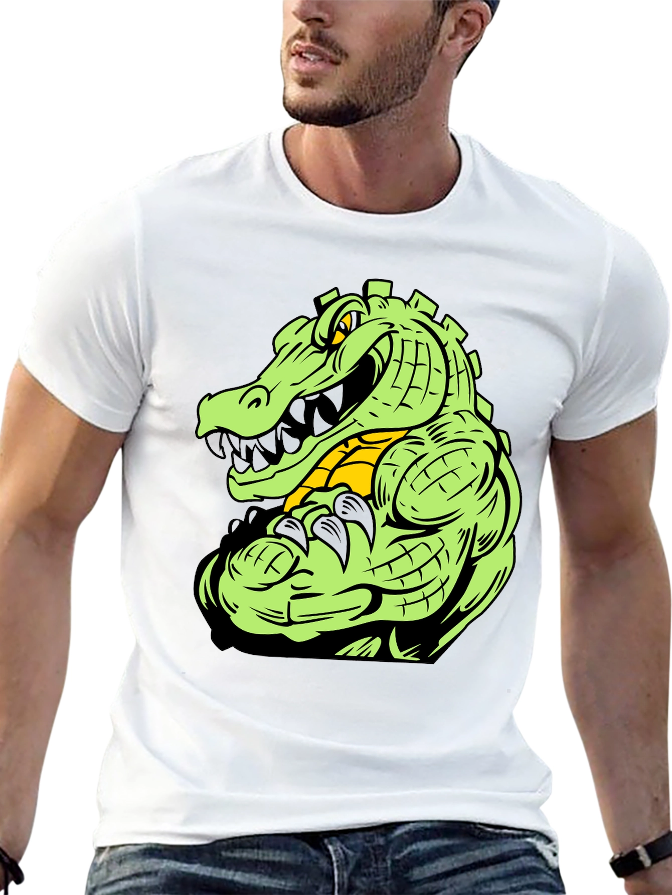 Gator Graphic Tee - Black Cotton T-Shirt
