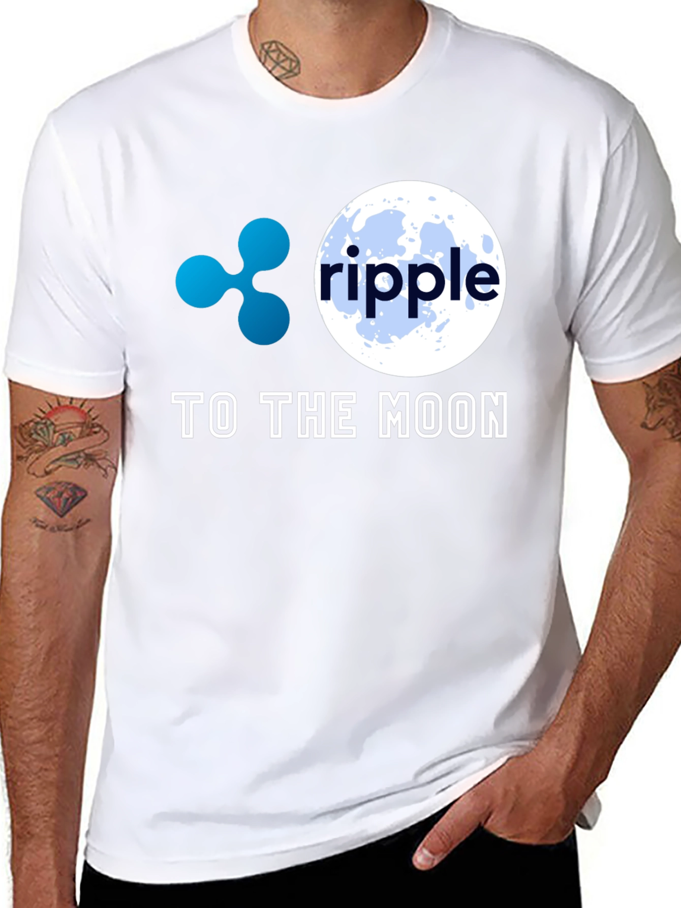 Ripple to the Moon Black T-Shirt