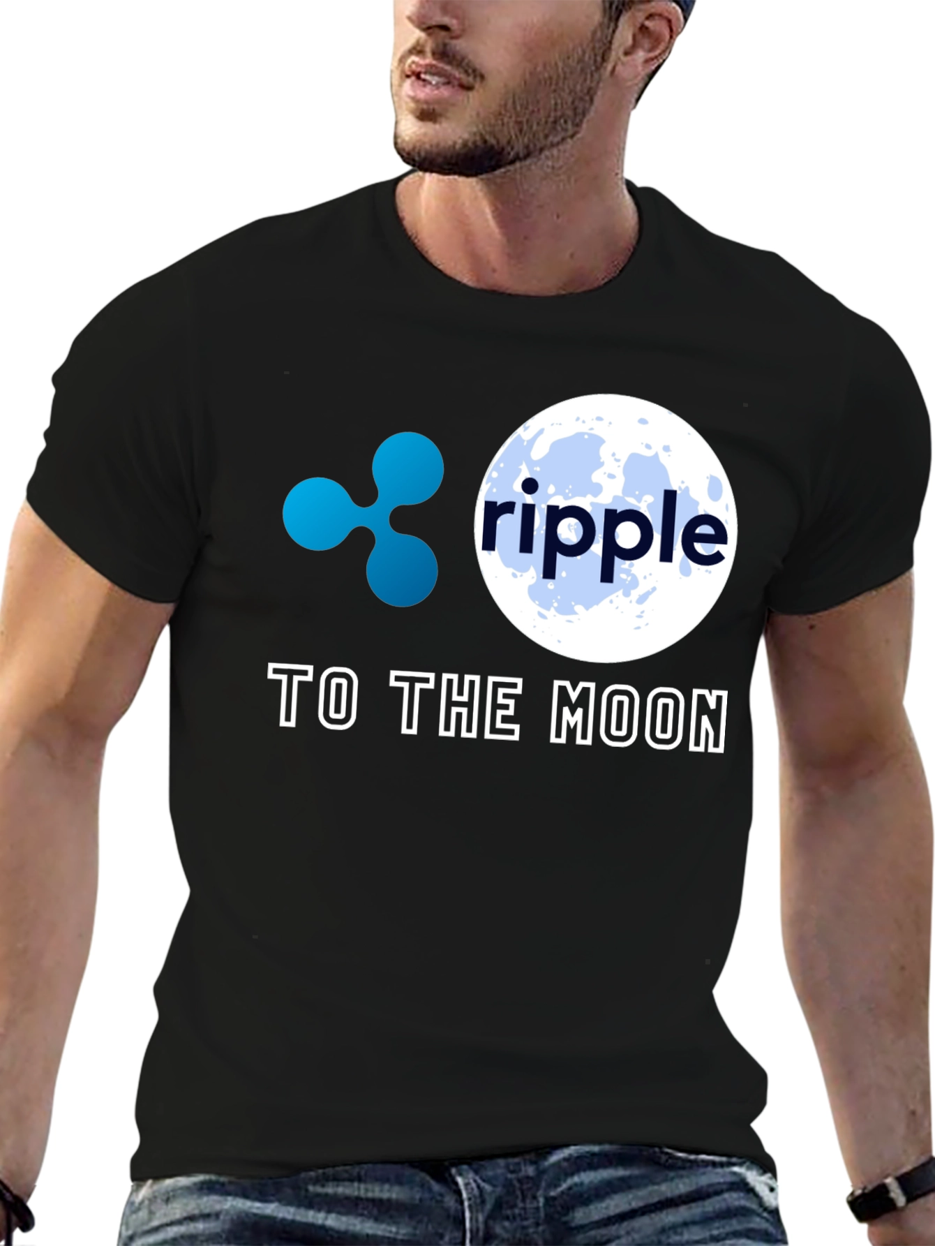 Ripple to the Moon Black T-Shirt