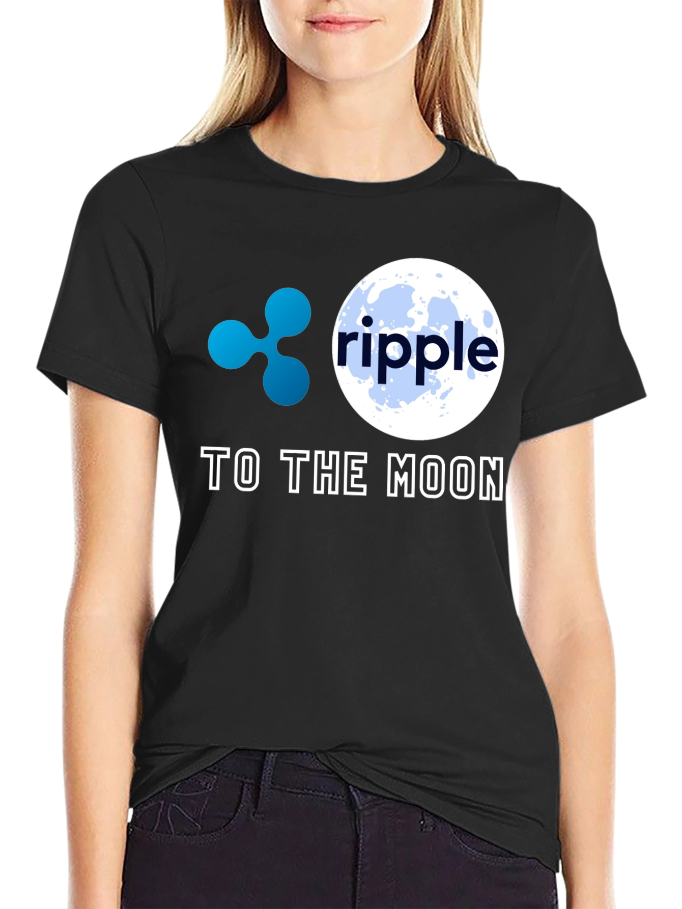 Ripple to the Moon Black T-Shirt