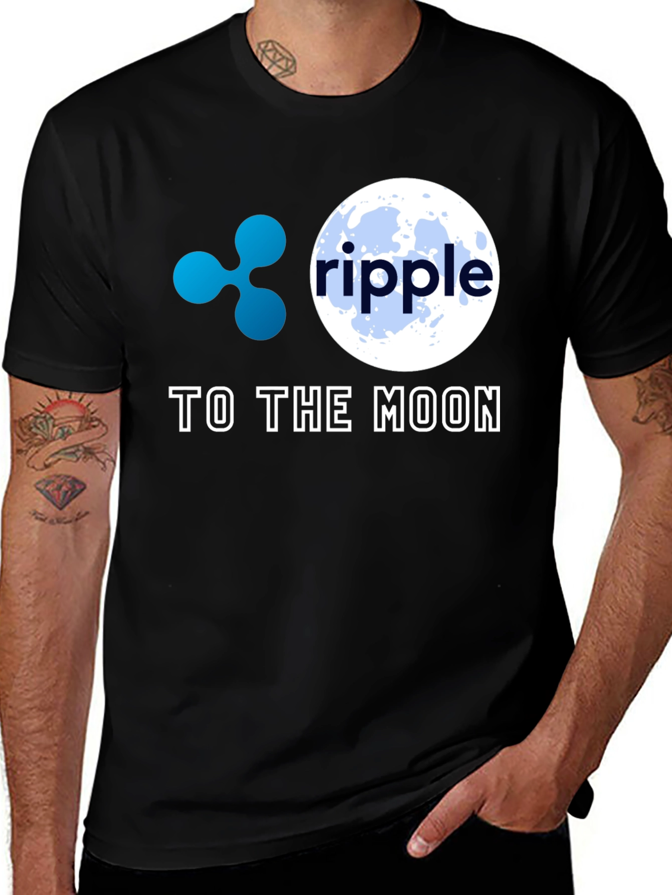 Ripple to the Moon Black T-Shirt