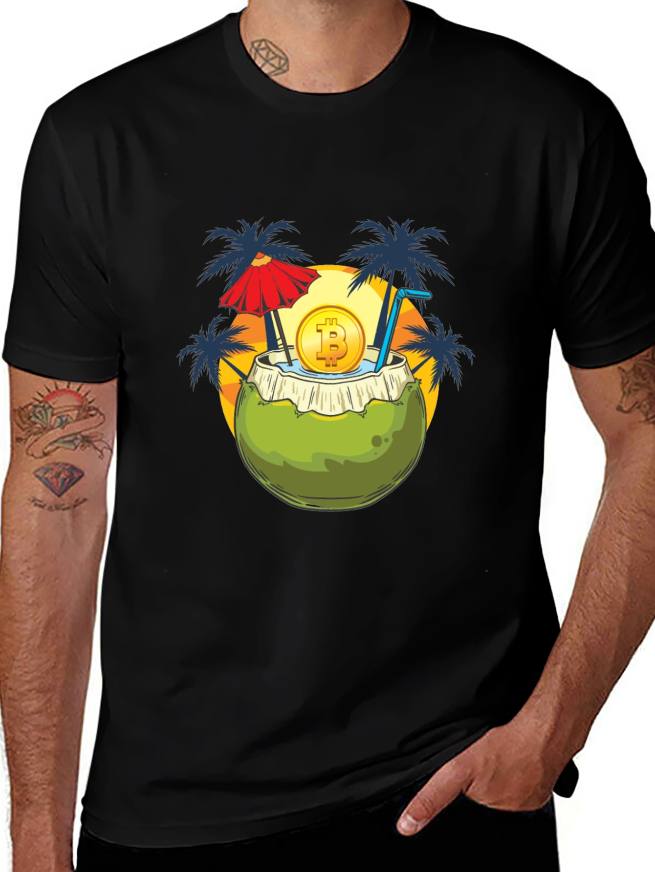 Bitcoin Beach Coconut T-Shirt
