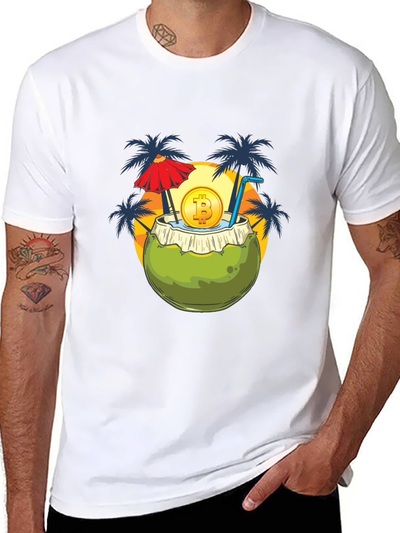 Bitcoin Beach Coconut T-Shirt