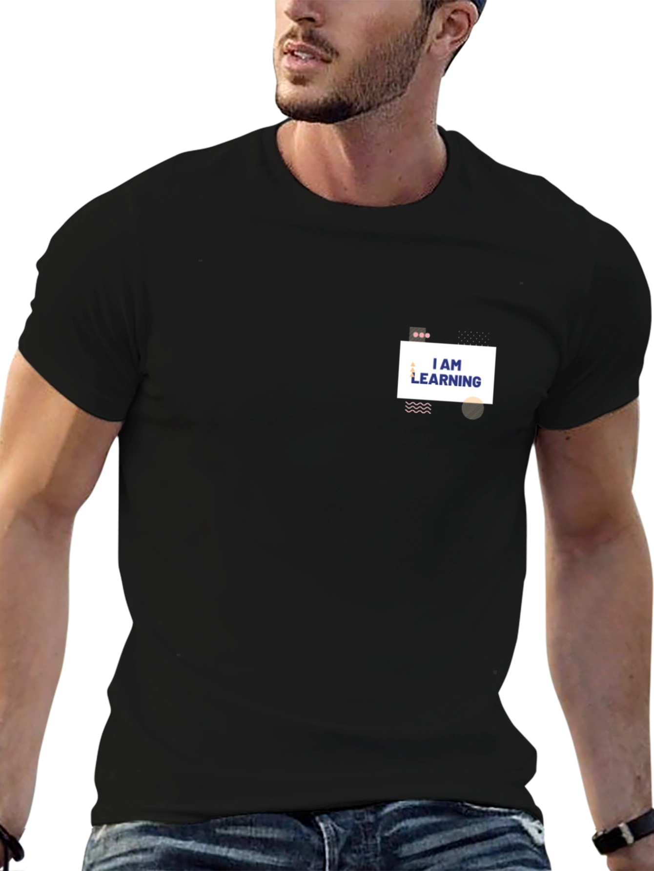 I am Learning Graphic Black Tee