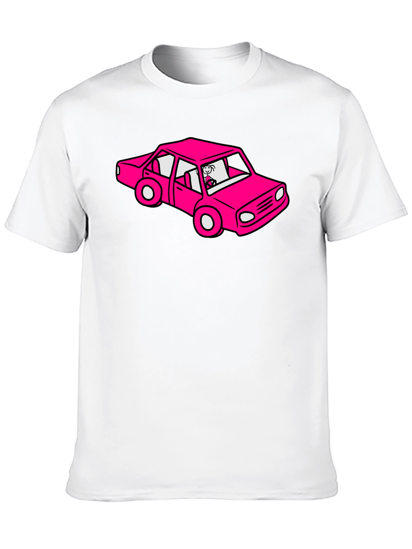 Cartoon Car Graphic Tee - Black T-Shirt