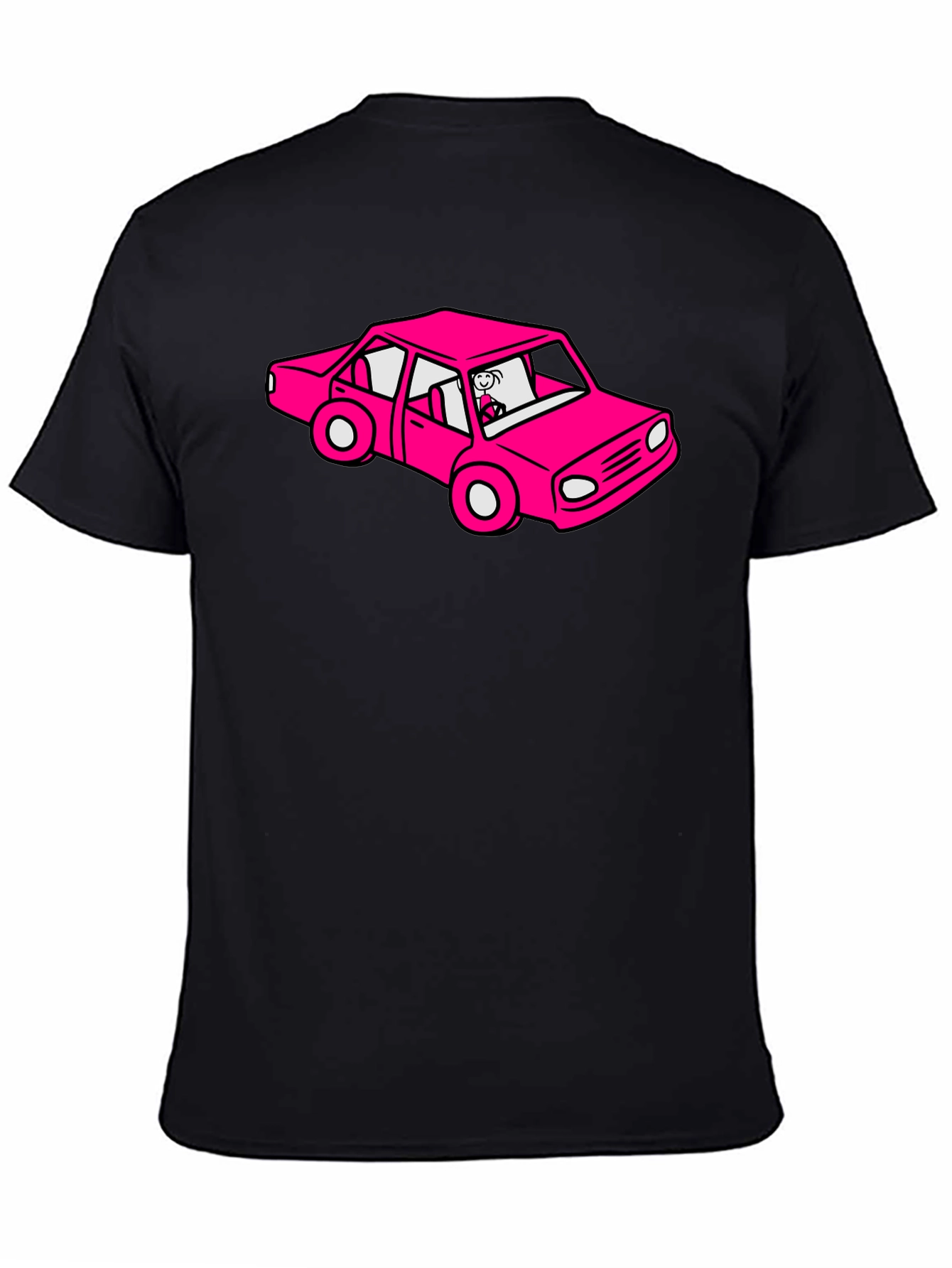 Cartoon Car Graphic Tee - Black T-Shirt