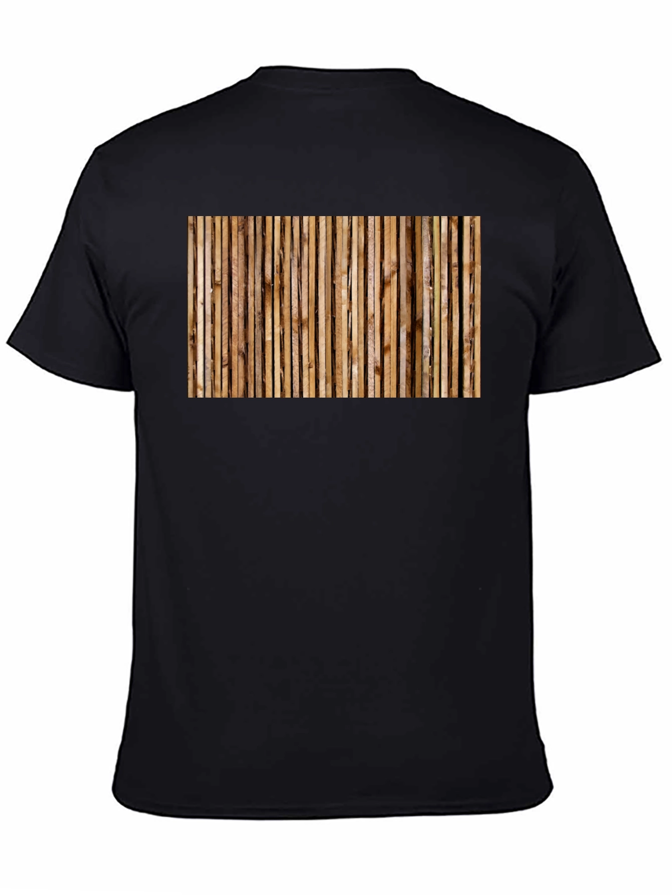 Rustic Wood Panel Print Black T-Shirt