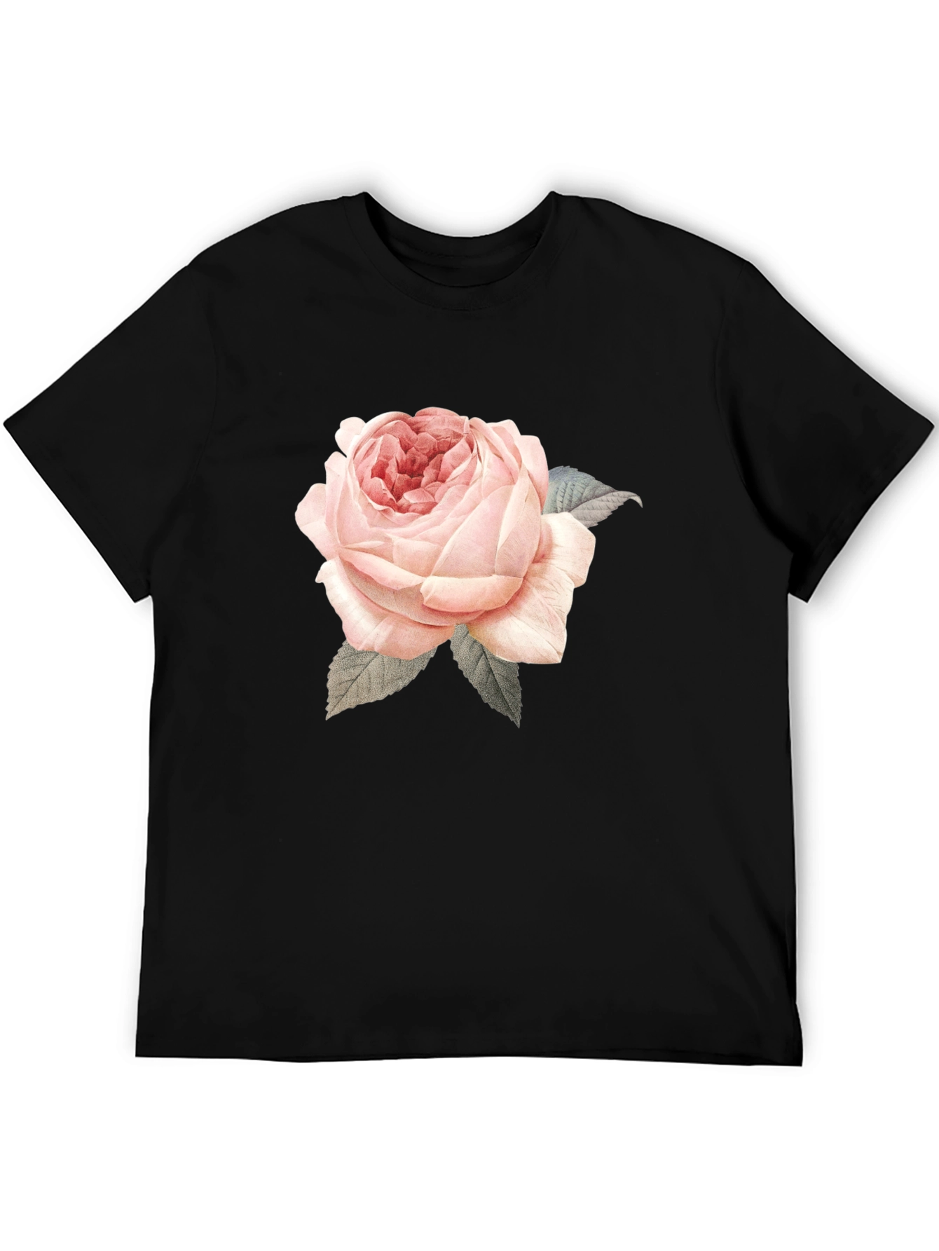 Rose Graphic Print T-Shirt - Black