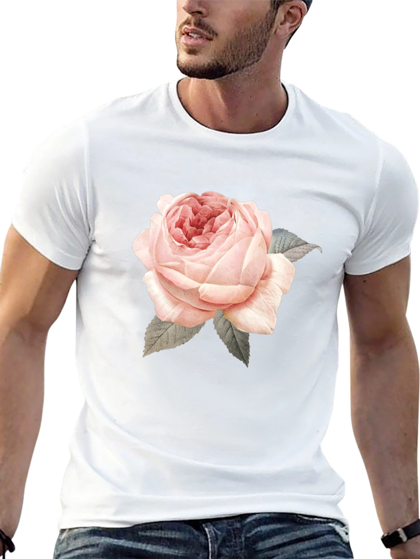 Rose Graphic Print T-Shirt - Black