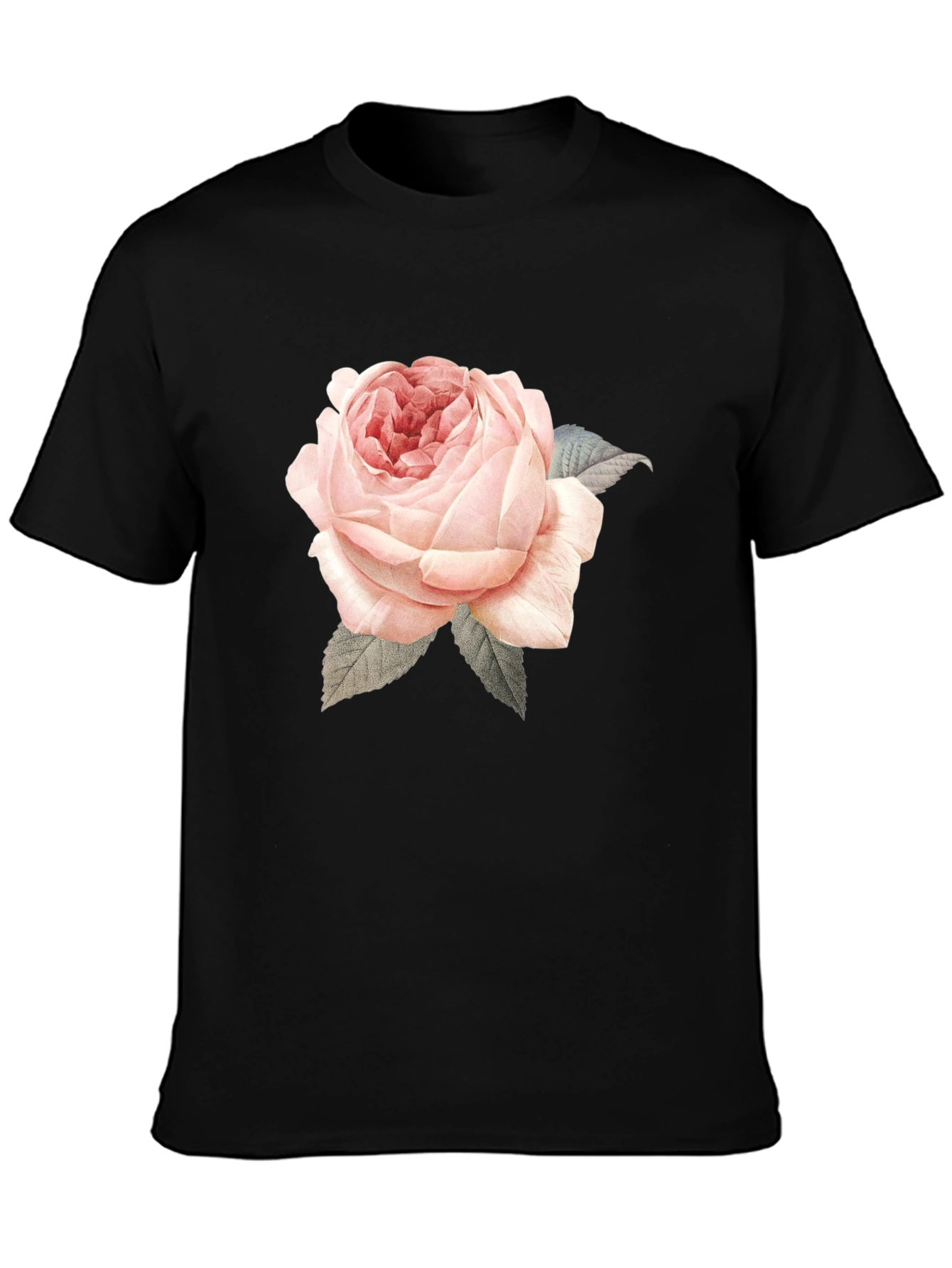 Rose Graphic Print T-Shirt - Black