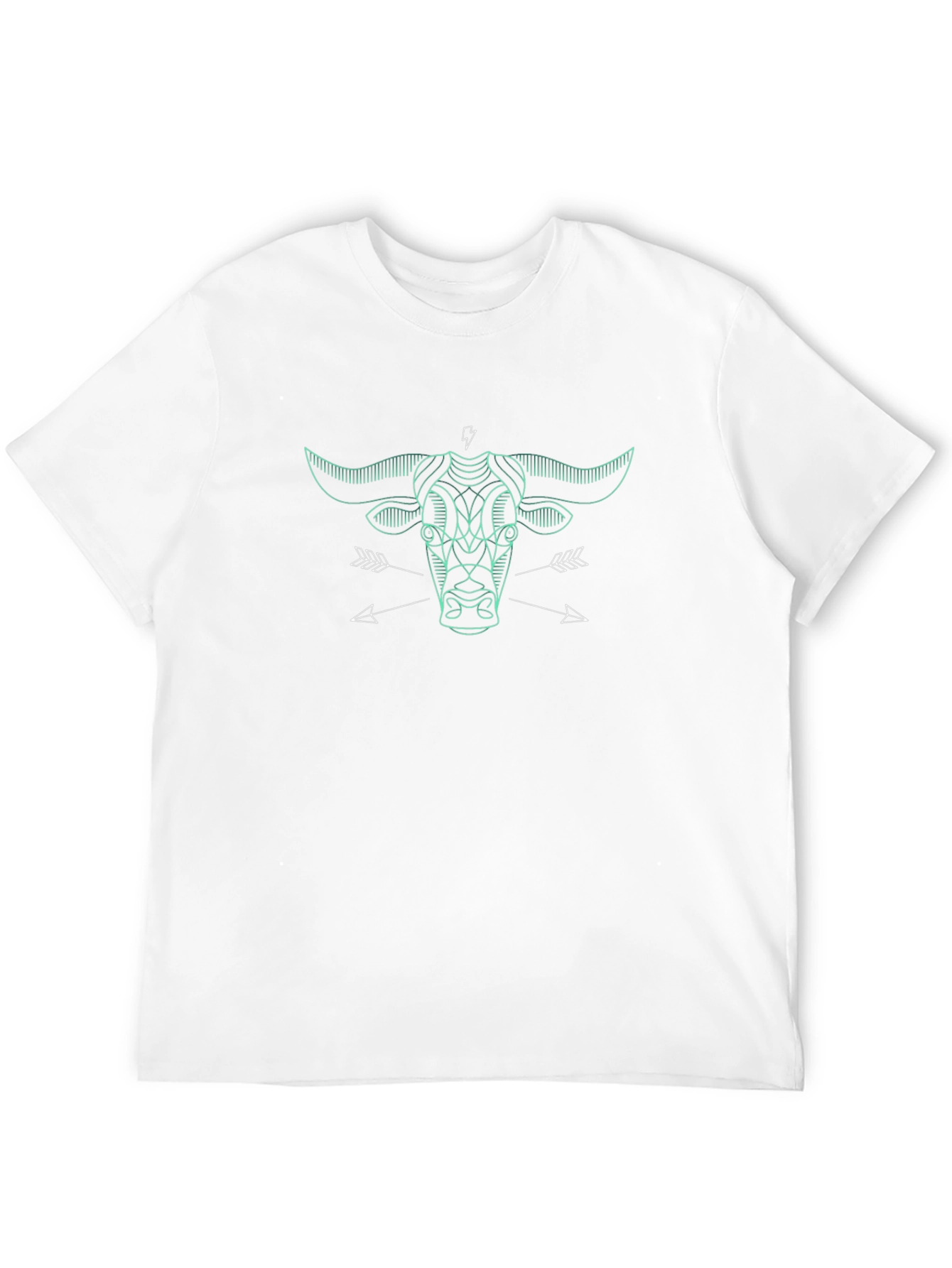 Geometric Bull Graphic Tee - Mens Black T-Shirt