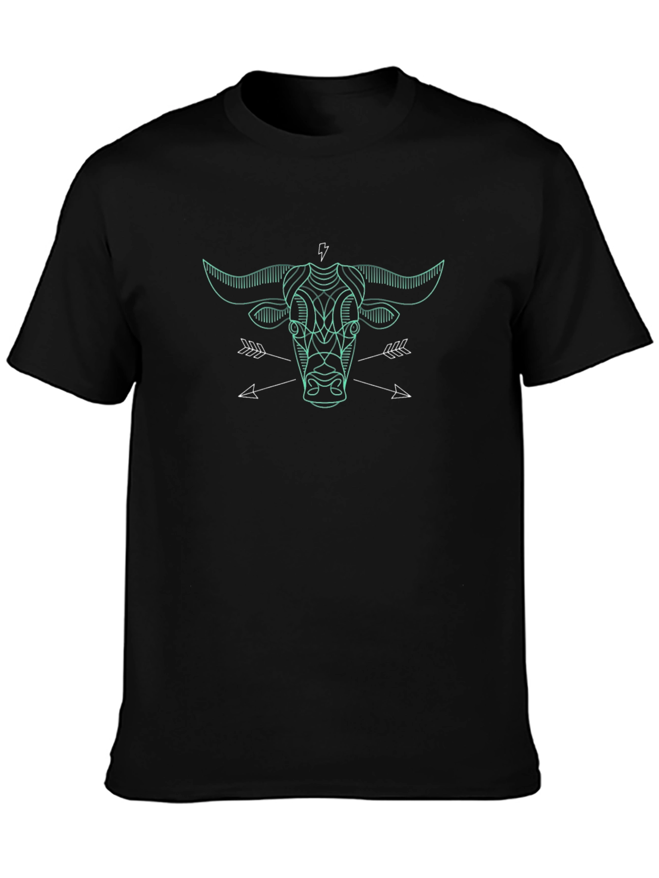 Geometric Bull Graphic Tee - Mens Black T-Shirt