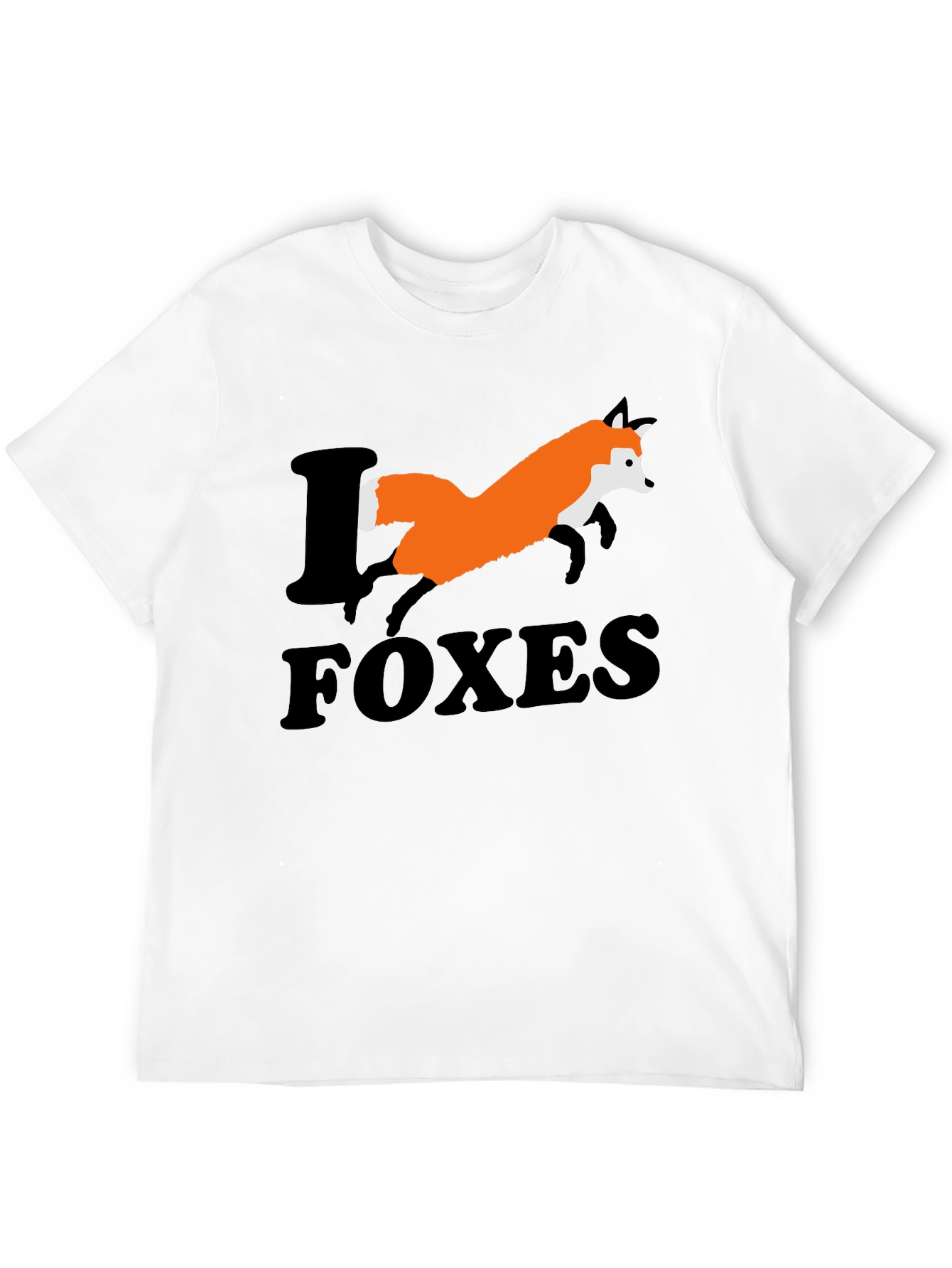 I Love Foxes Graphic T-Shirt - Mens Black Tee