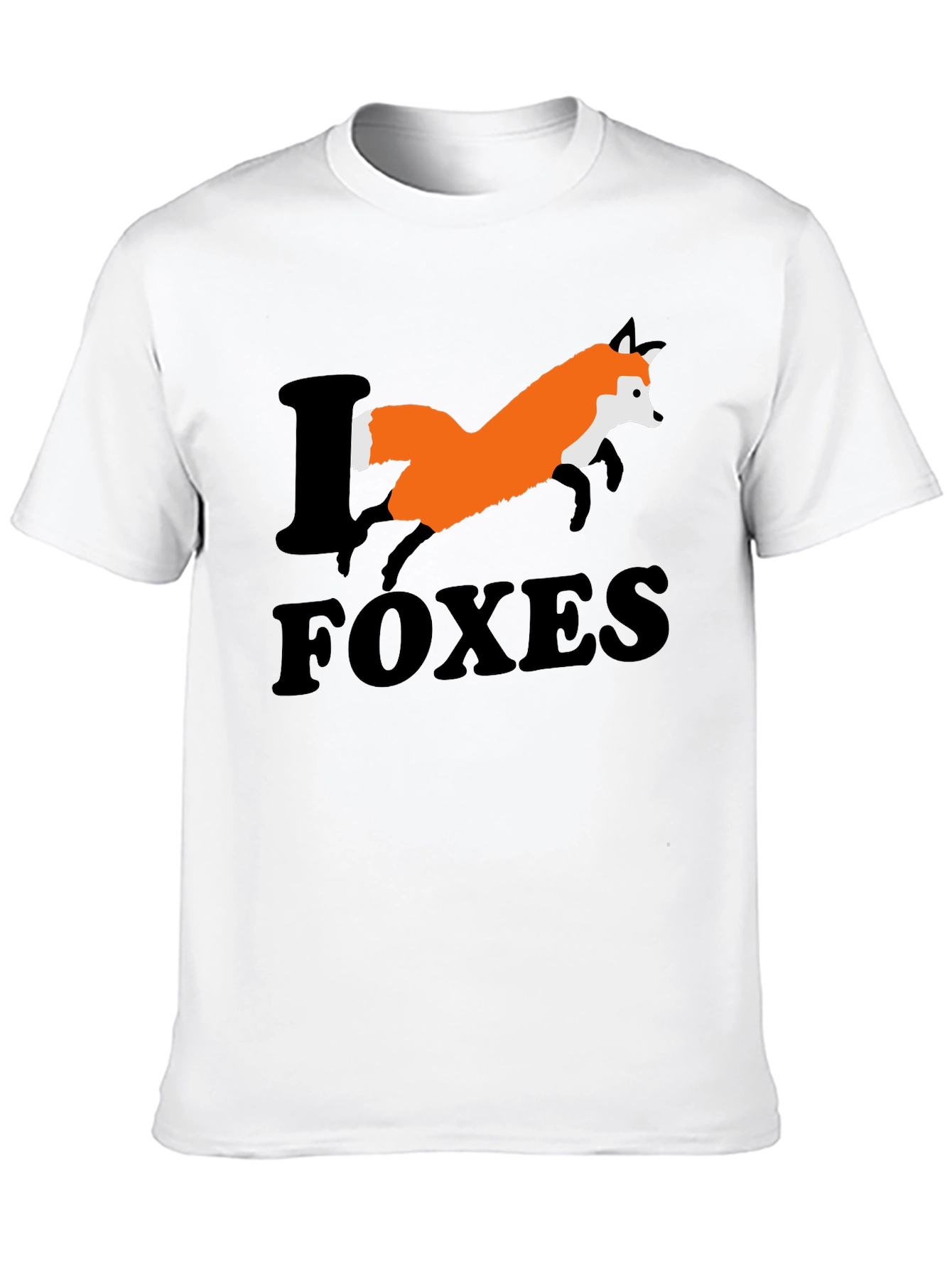 I Love Foxes Graphic T-Shirt - Mens Black Tee