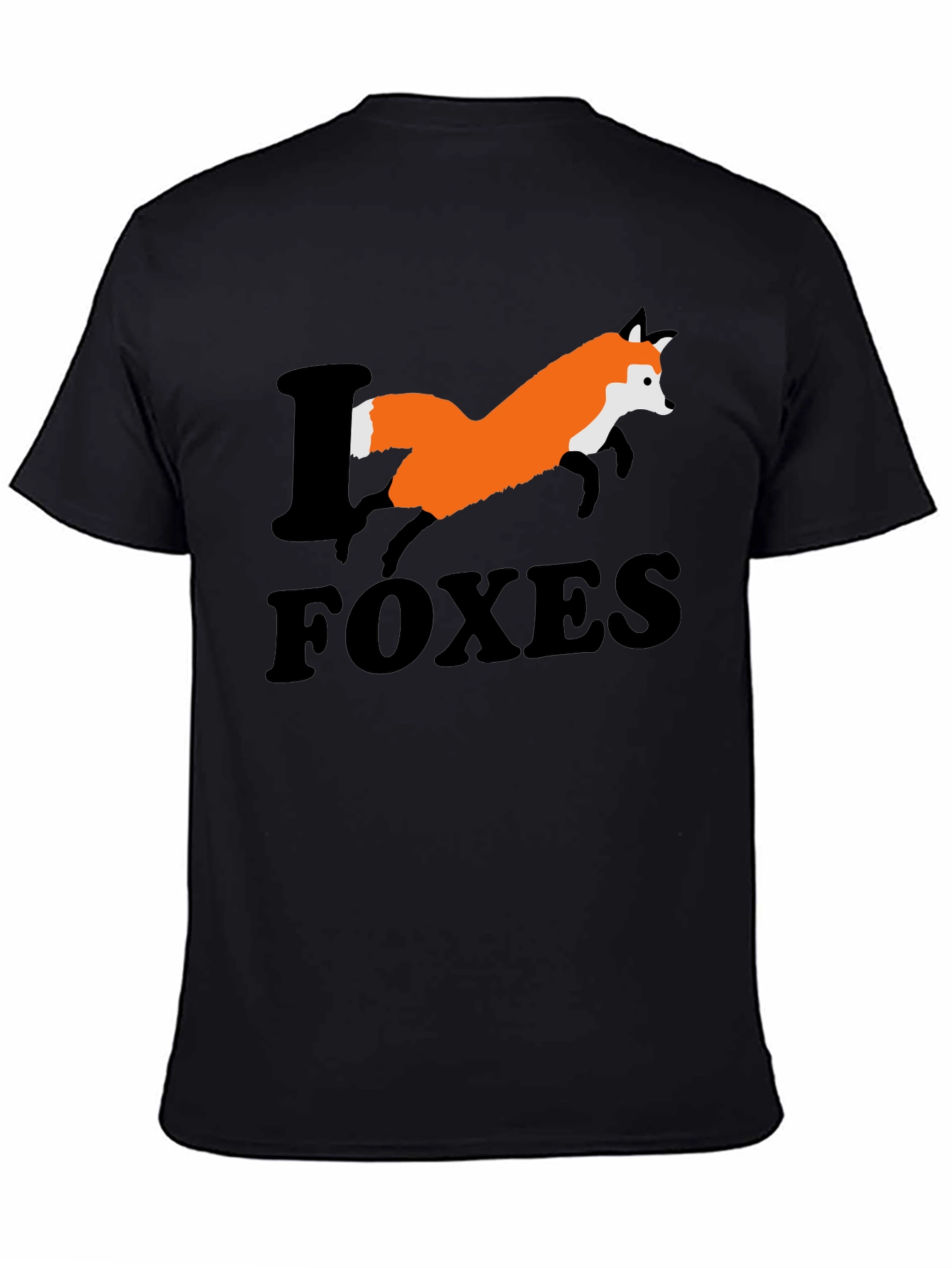 I Love Foxes Graphic T-Shirt - Mens Black Tee
