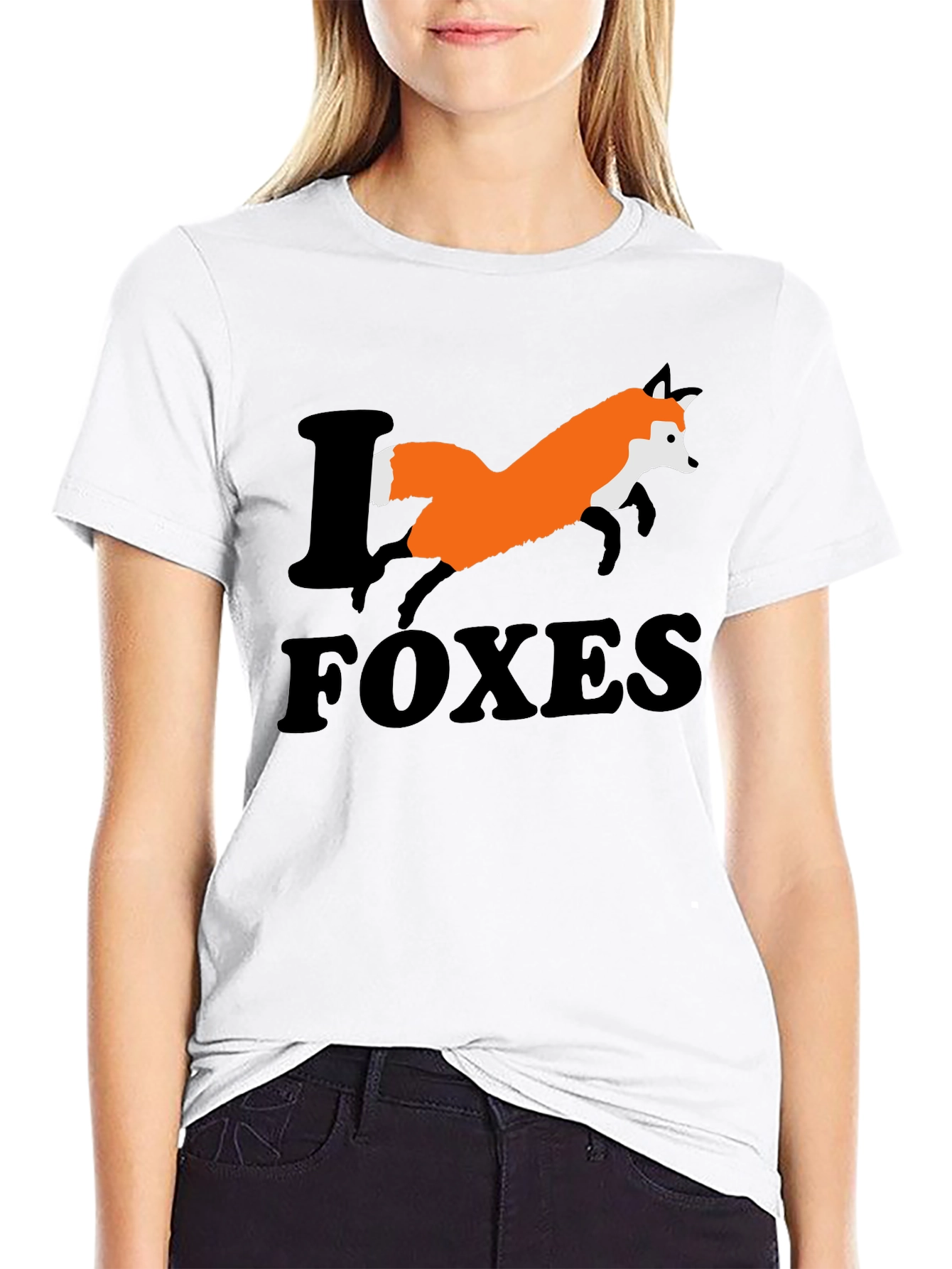I Love Foxes Graphic T-Shirt - Mens Black Tee