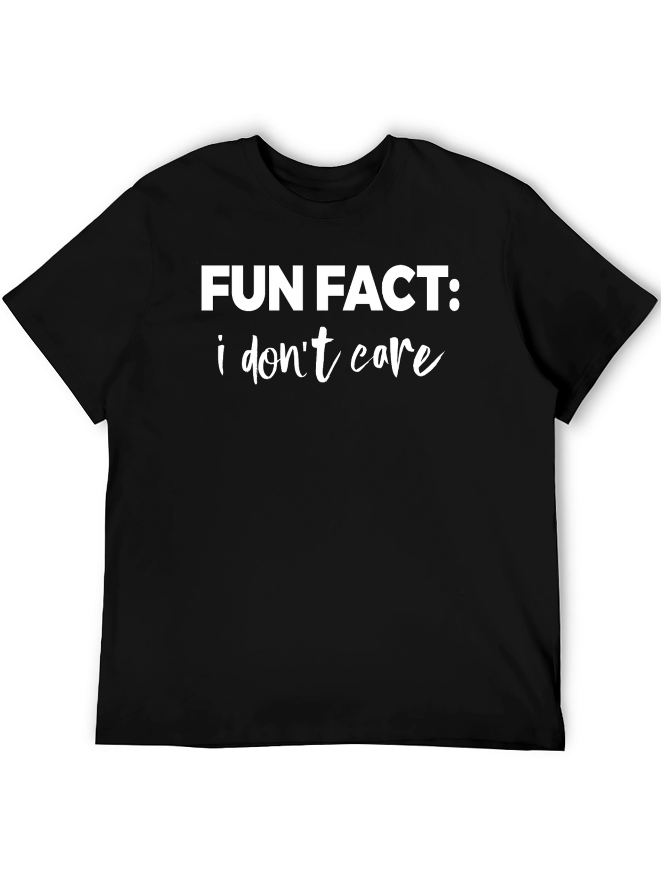 Fun Fact I Dont Care Graphic T-Shirt - Black